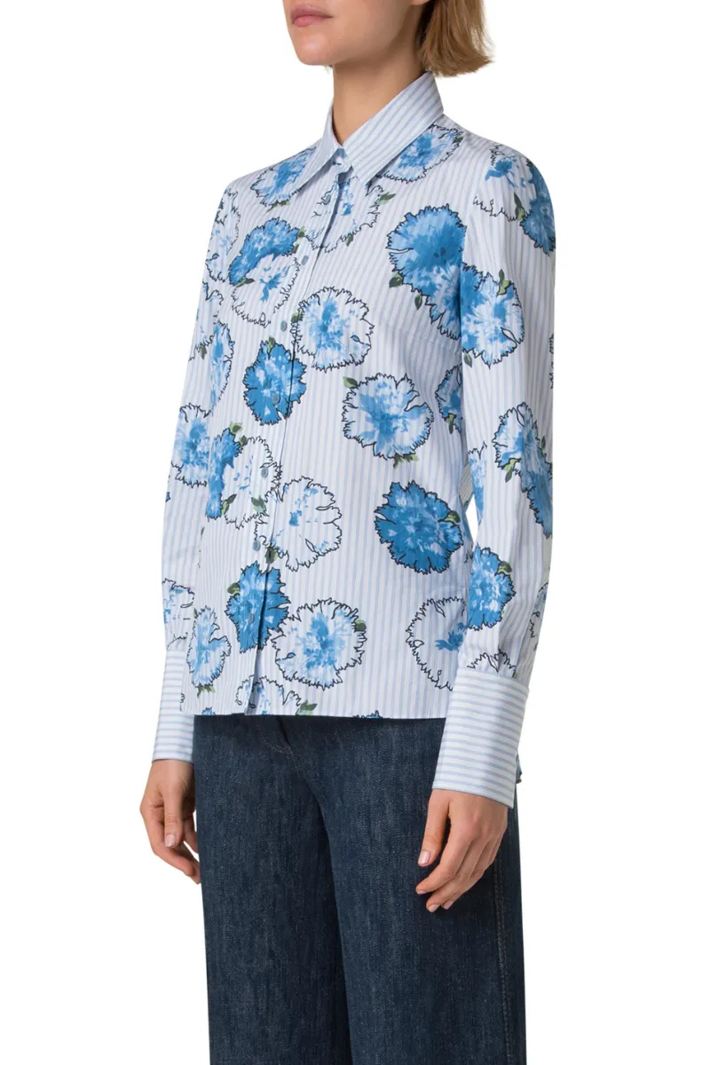 Carnation Print Stripe Shirt
