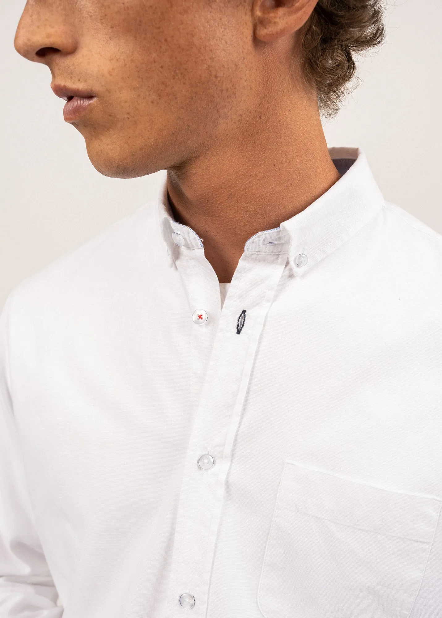 Chemise classique Oran - en dobby de coton biologique (BLANC)