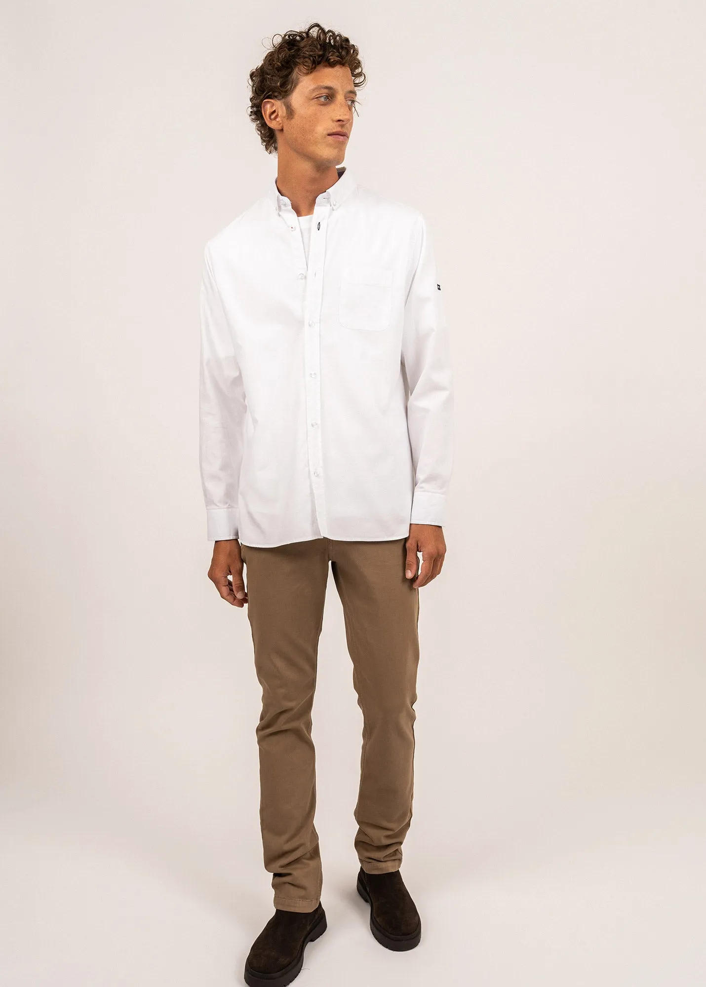 Chemise classique Oran - en dobby de coton biologique (BLANC)