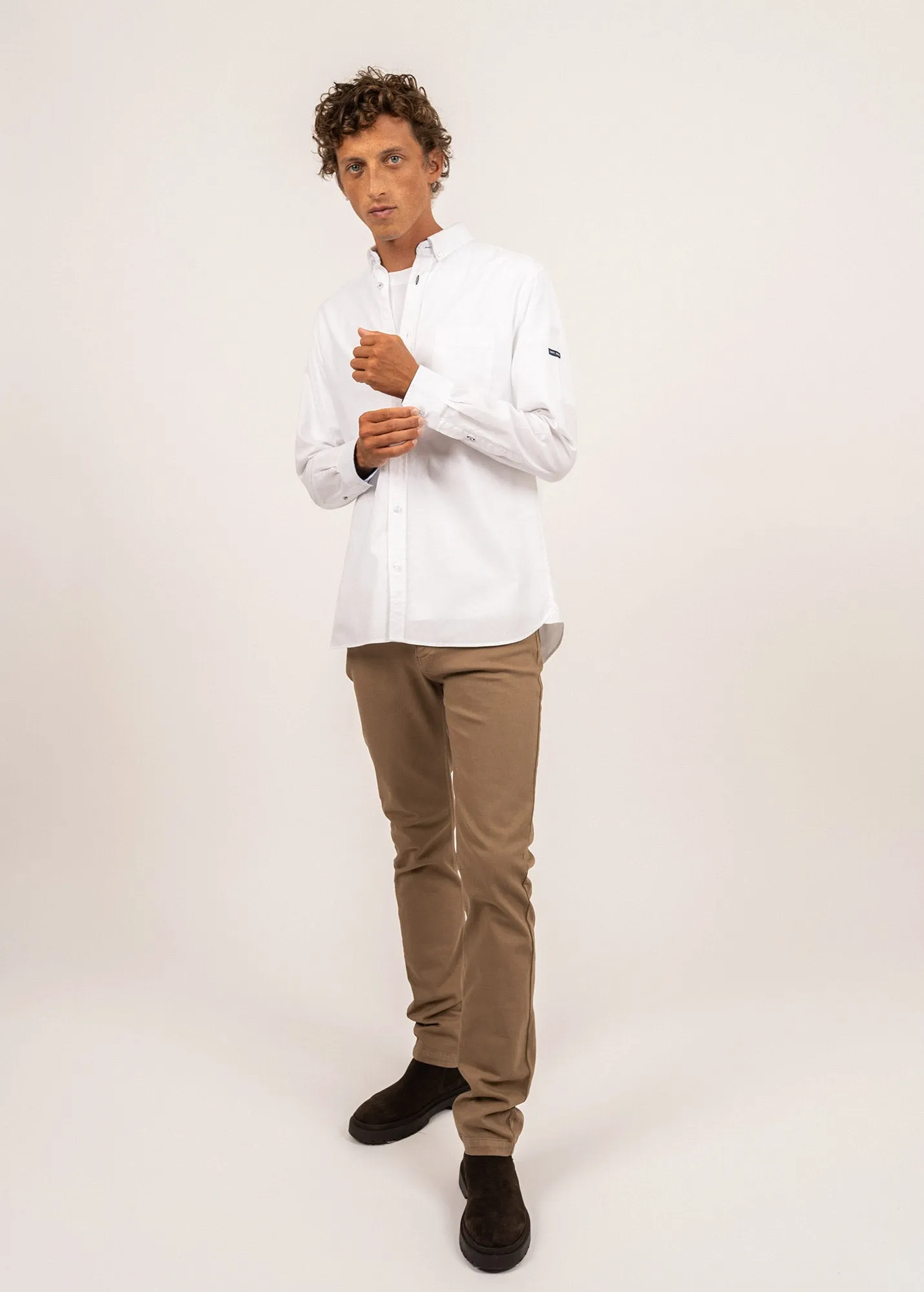 Chemise classique Oran - en dobby de coton biologique (BLANC)