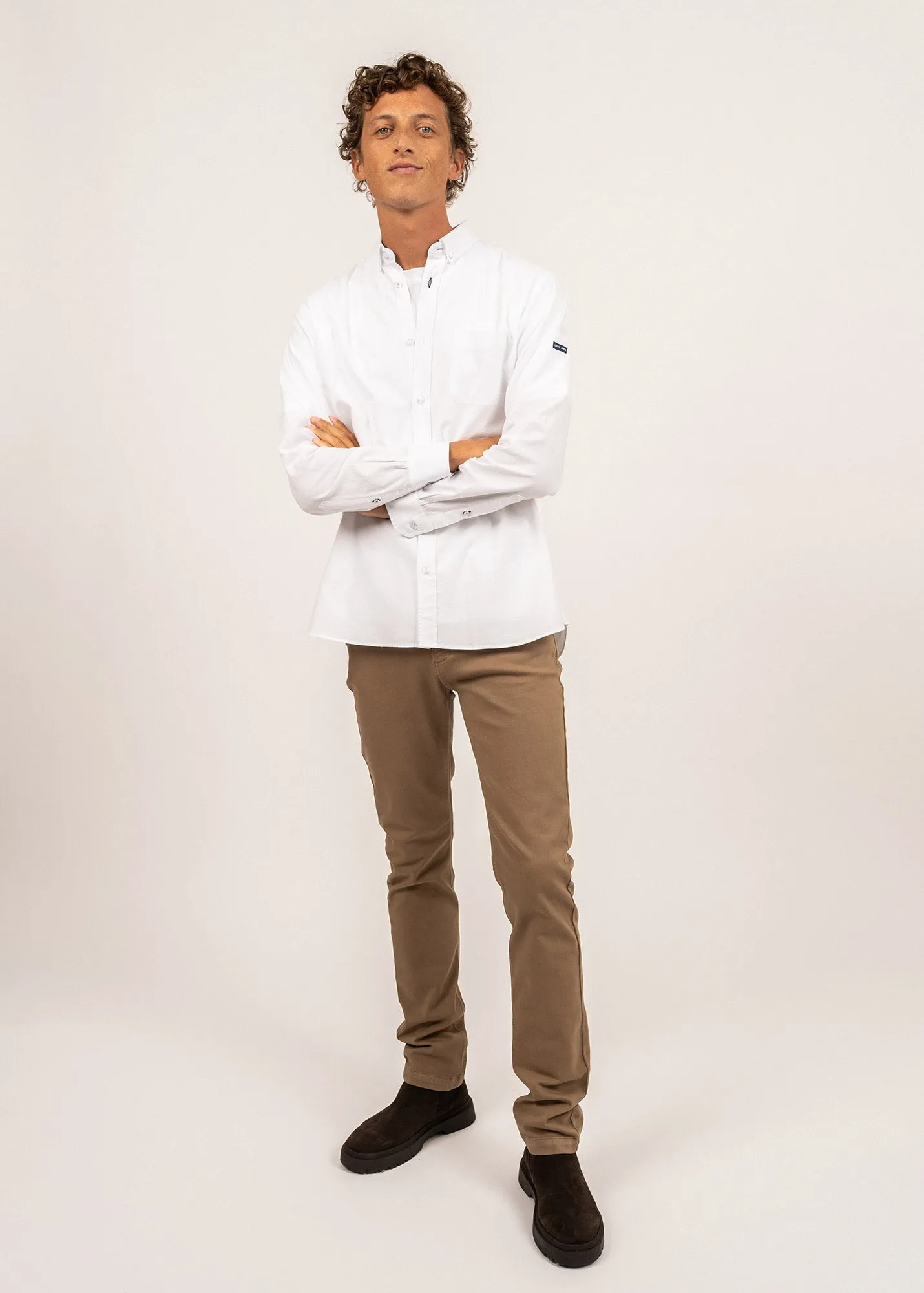 Chemise classique Oran - en dobby de coton biologique (BLANC)