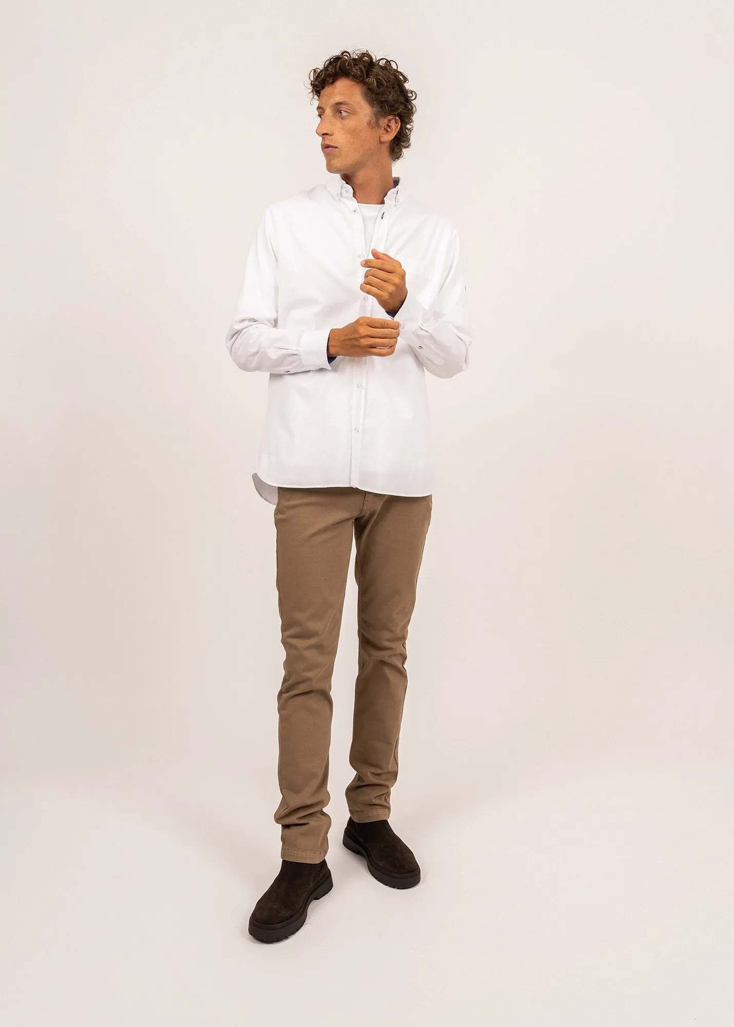 Chemise classique Oran - en dobby de coton biologique (BLANC)