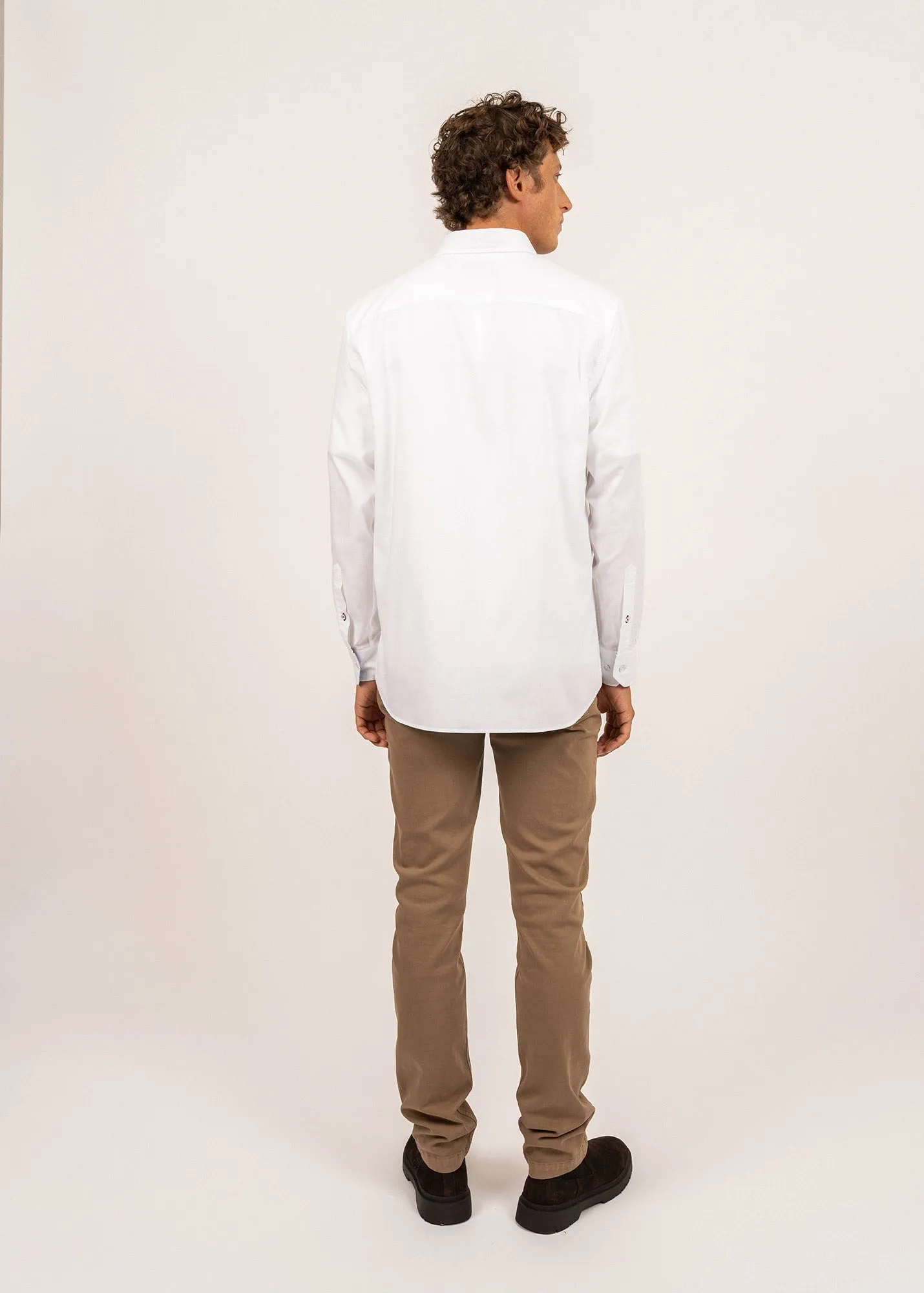 Chemise classique Oran - en dobby de coton biologique (BLANC)