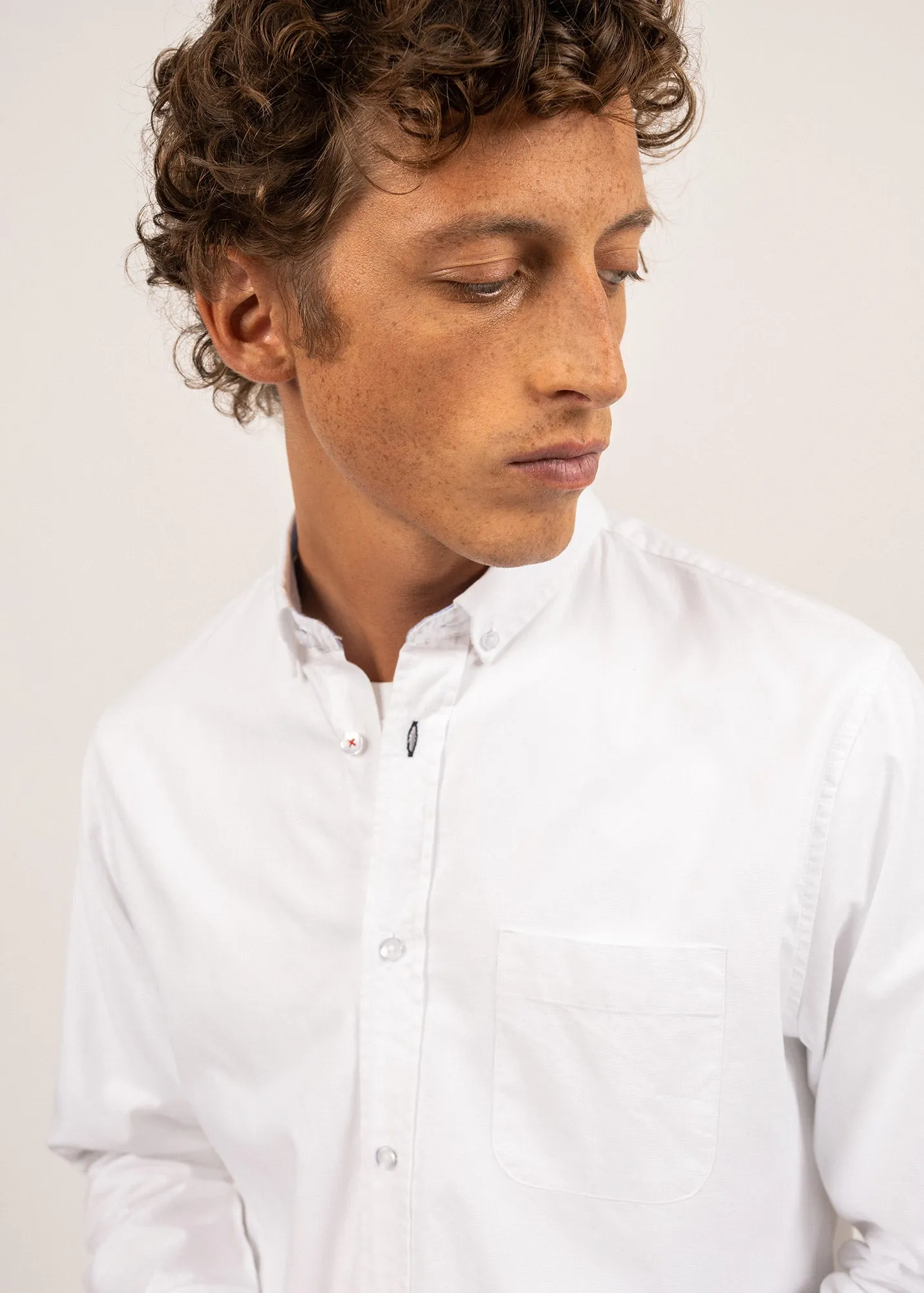 Chemise classique Oran - en dobby de coton biologique (BLANC)