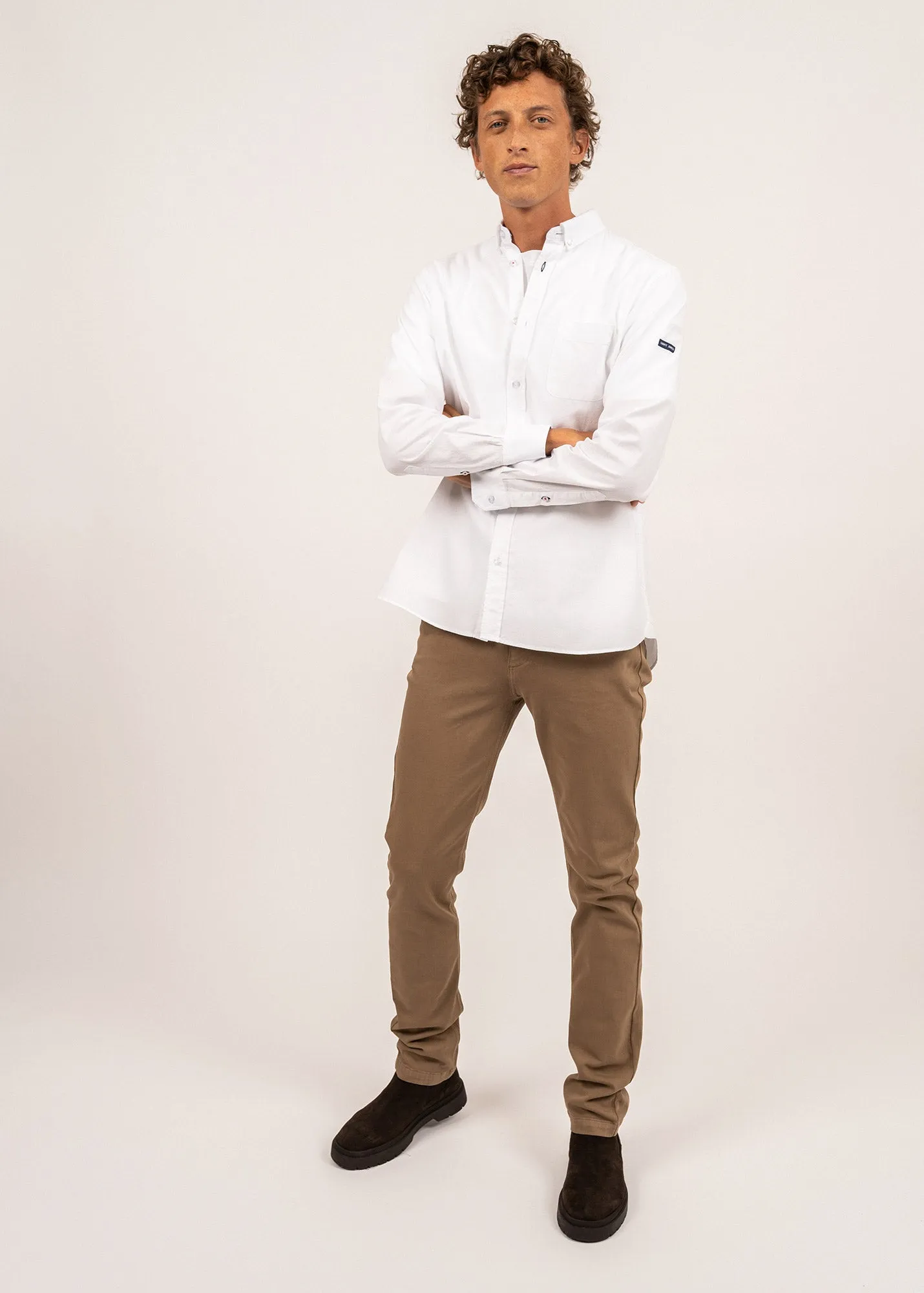 Chemise classique Oran - en dobby de coton biologique (BLANC)