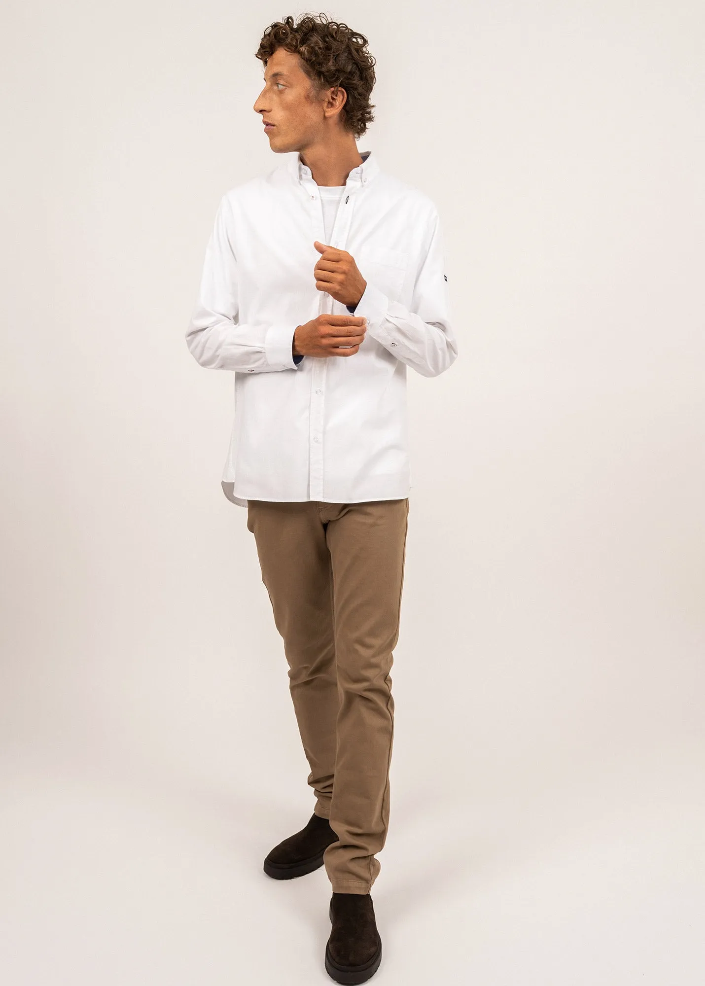 Chemise classique Oran - en dobby de coton biologique (BLANC)