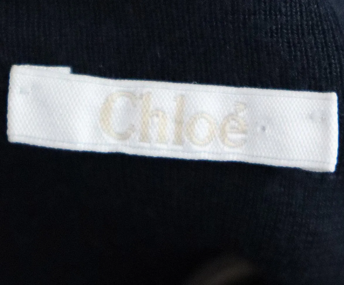 Chloe Navy & Beige Striped Wool Sweater sz 6