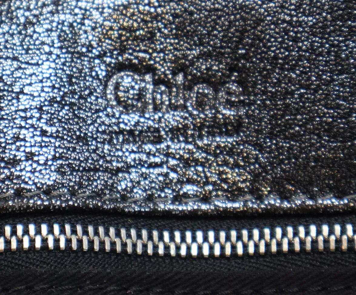 Chloe Silver Grained Leather Paddington Bag