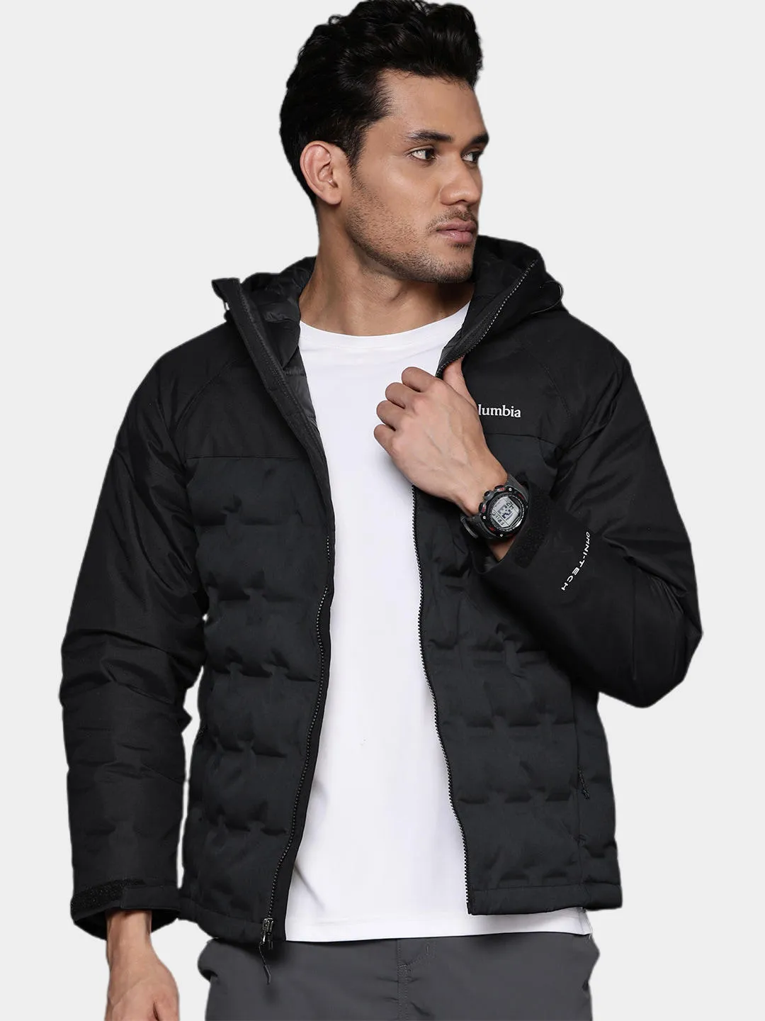 Columbia Men Black Omni-Heat Infinity Grand Trek II Hooded Down Jacket