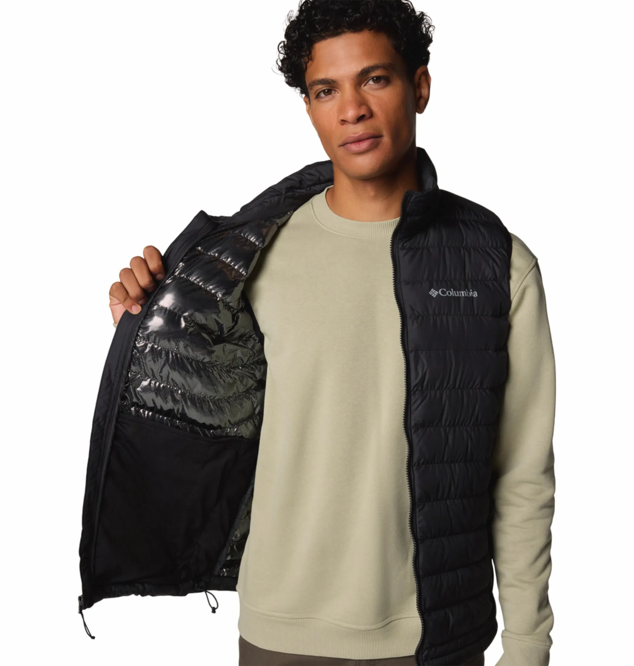 Columbia Men Black Omni-Heat Reflective Powder Lite II Vest