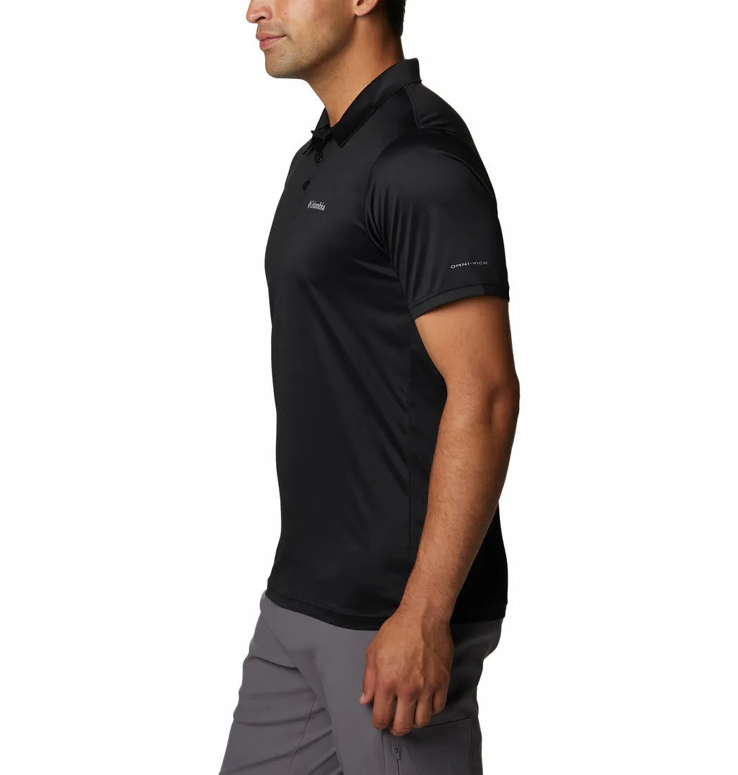 Columbia Men Black Omni-Wick Hike Polo Tshirt