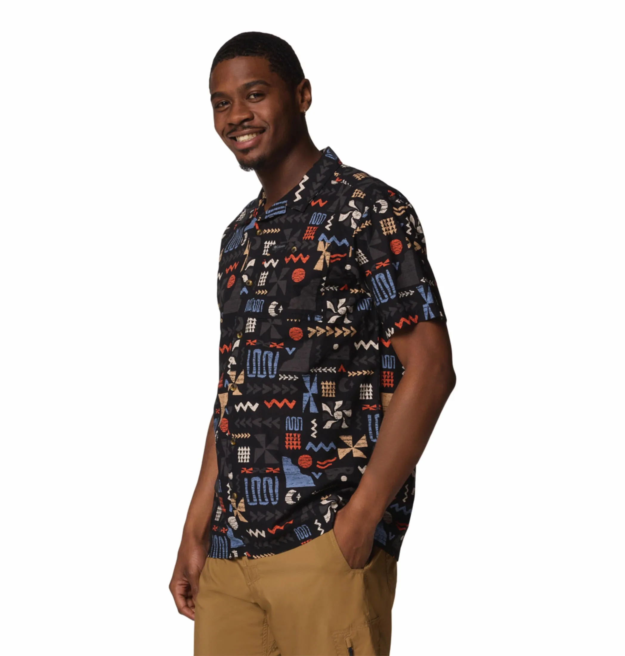 Columbia Men Black Pine Canyon Short Sleeve Shirt