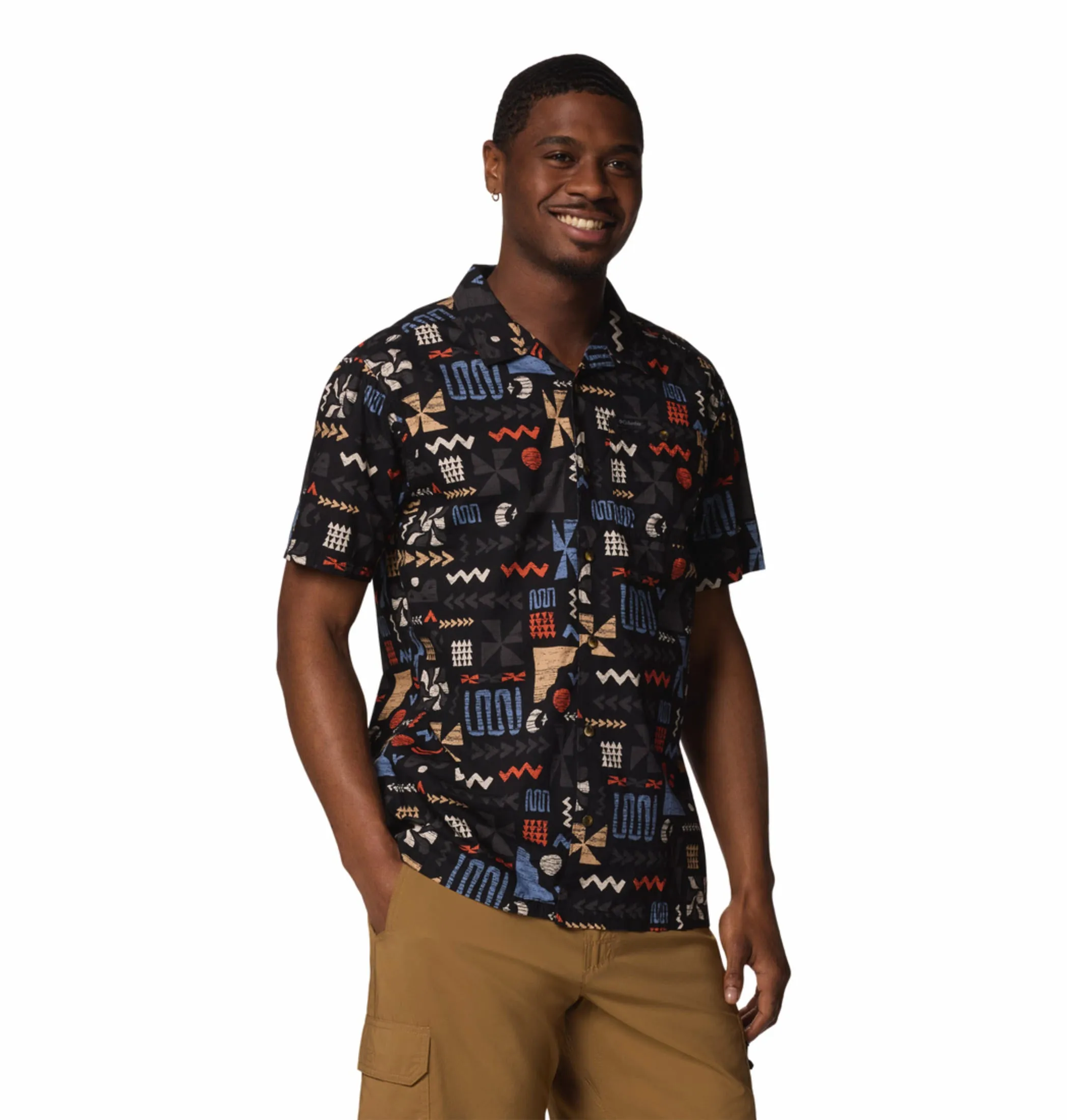 Columbia Men Black Pine Canyon Short Sleeve Shirt