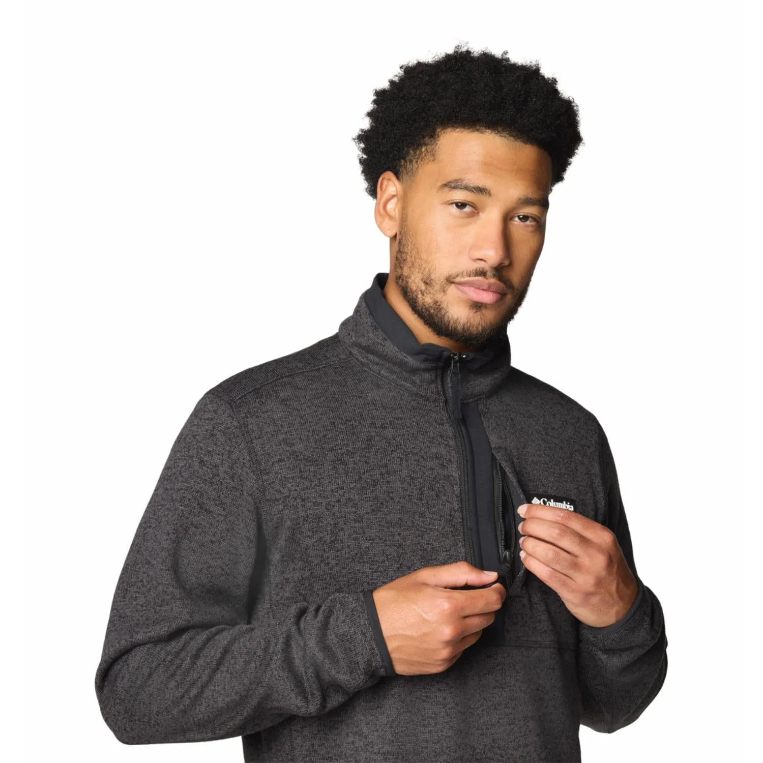 Columbia Men Black Sweater Weather Half Zip Fleece