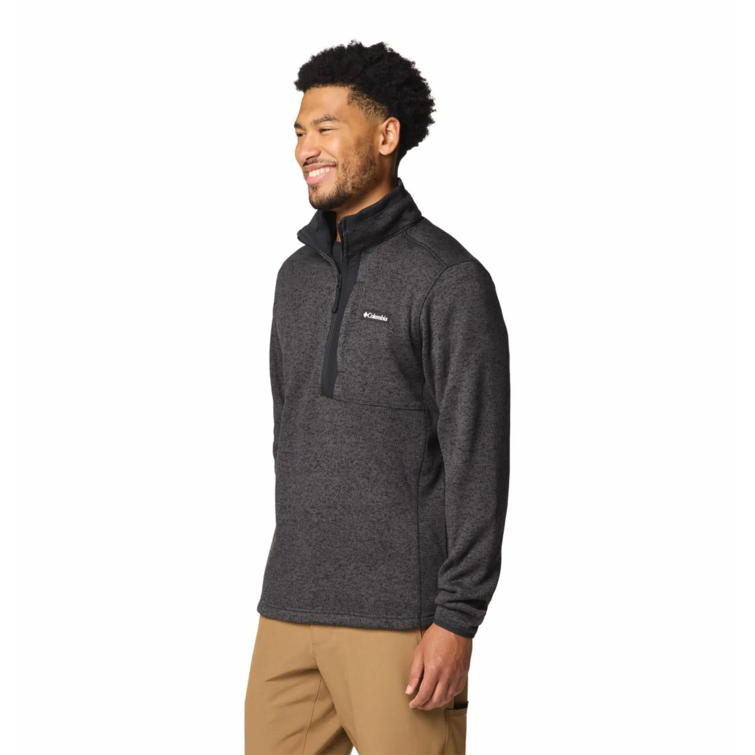 Columbia Men Black Sweater Weather Half Zip Fleece