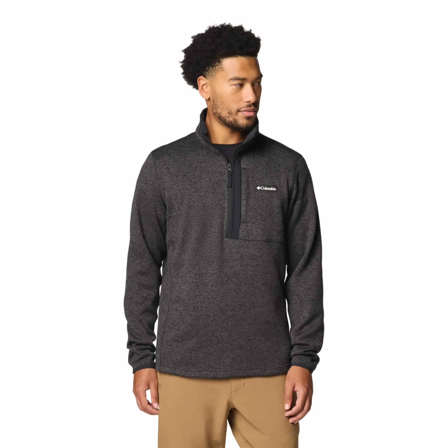Columbia Men Black Sweater Weather Half Zip Fleece