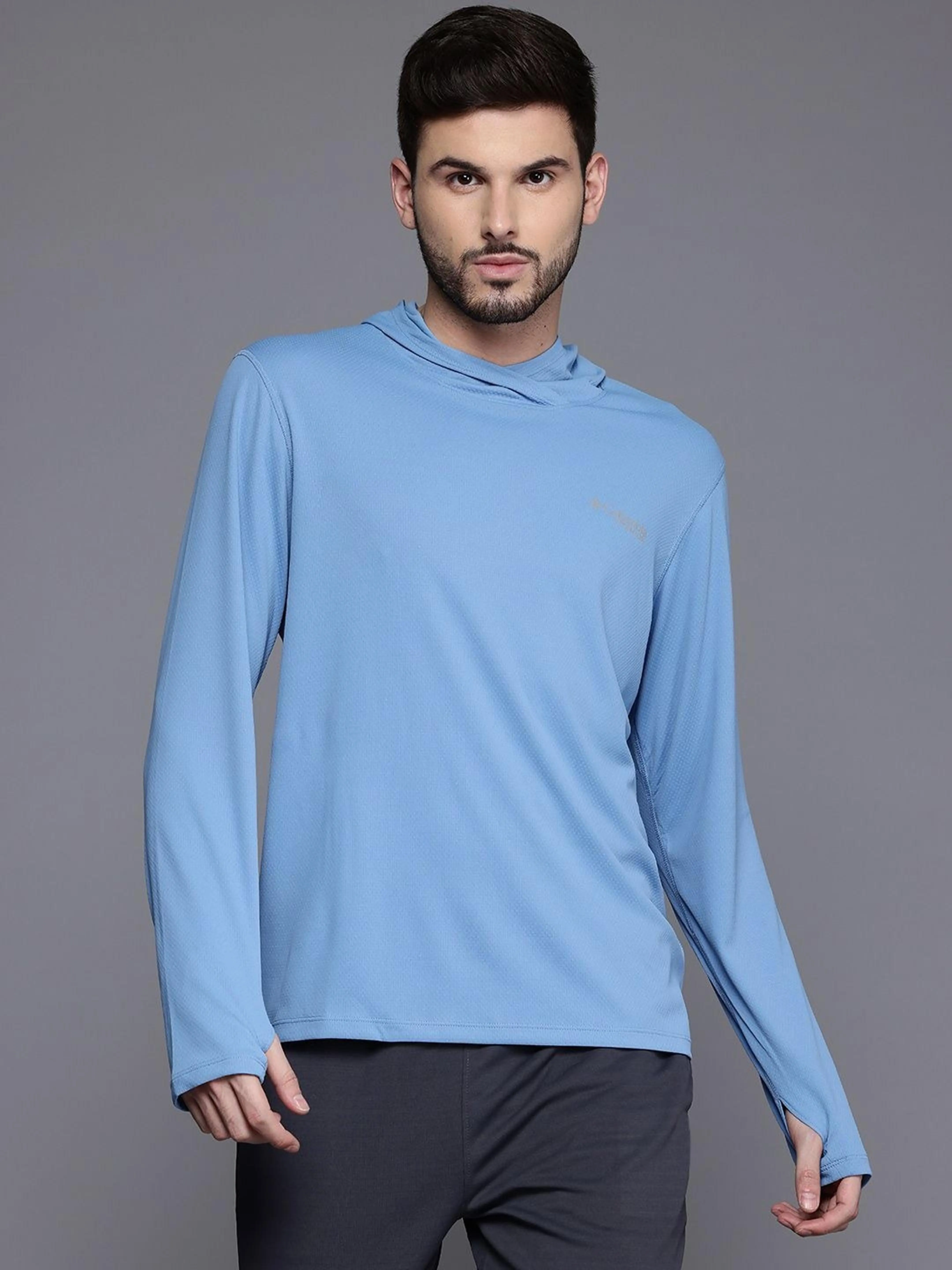 Columbia Men Blue Omni-Shade Summit Valley Hoodie