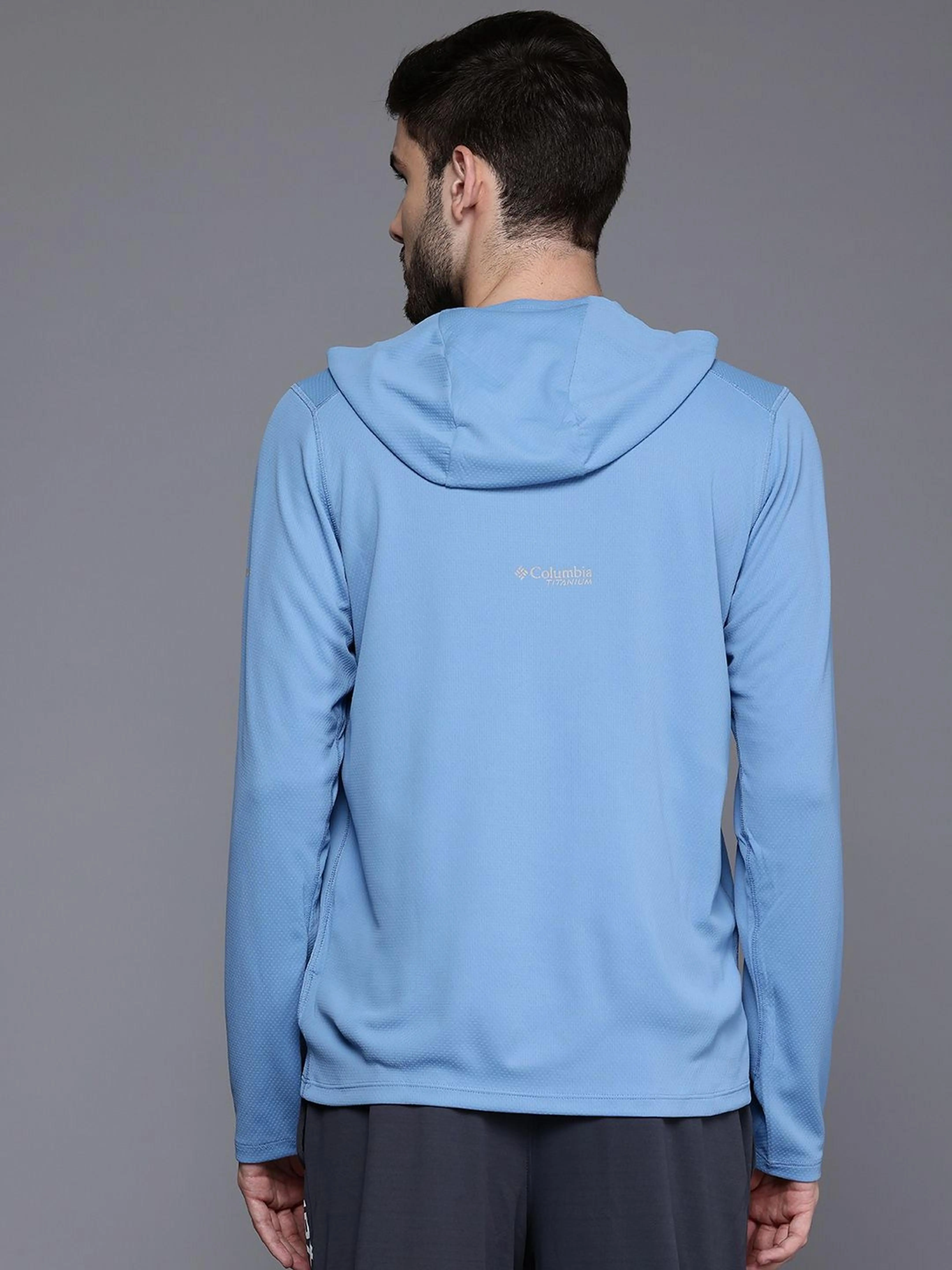 Columbia Men Blue Omni-Shade Summit Valley Hoodie