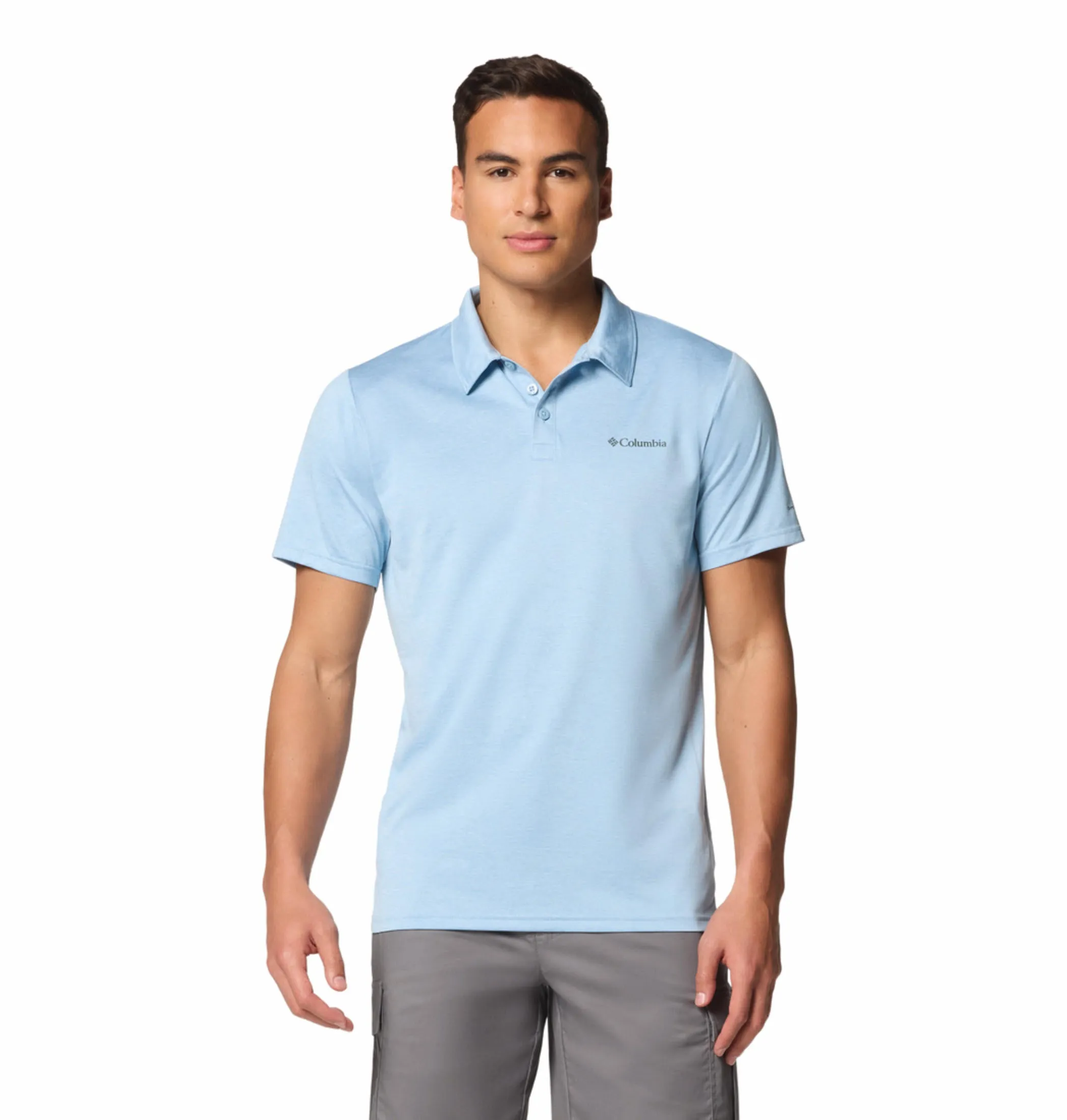 Columbia Men Blue Omni-Wick Hike Polo Tshirt