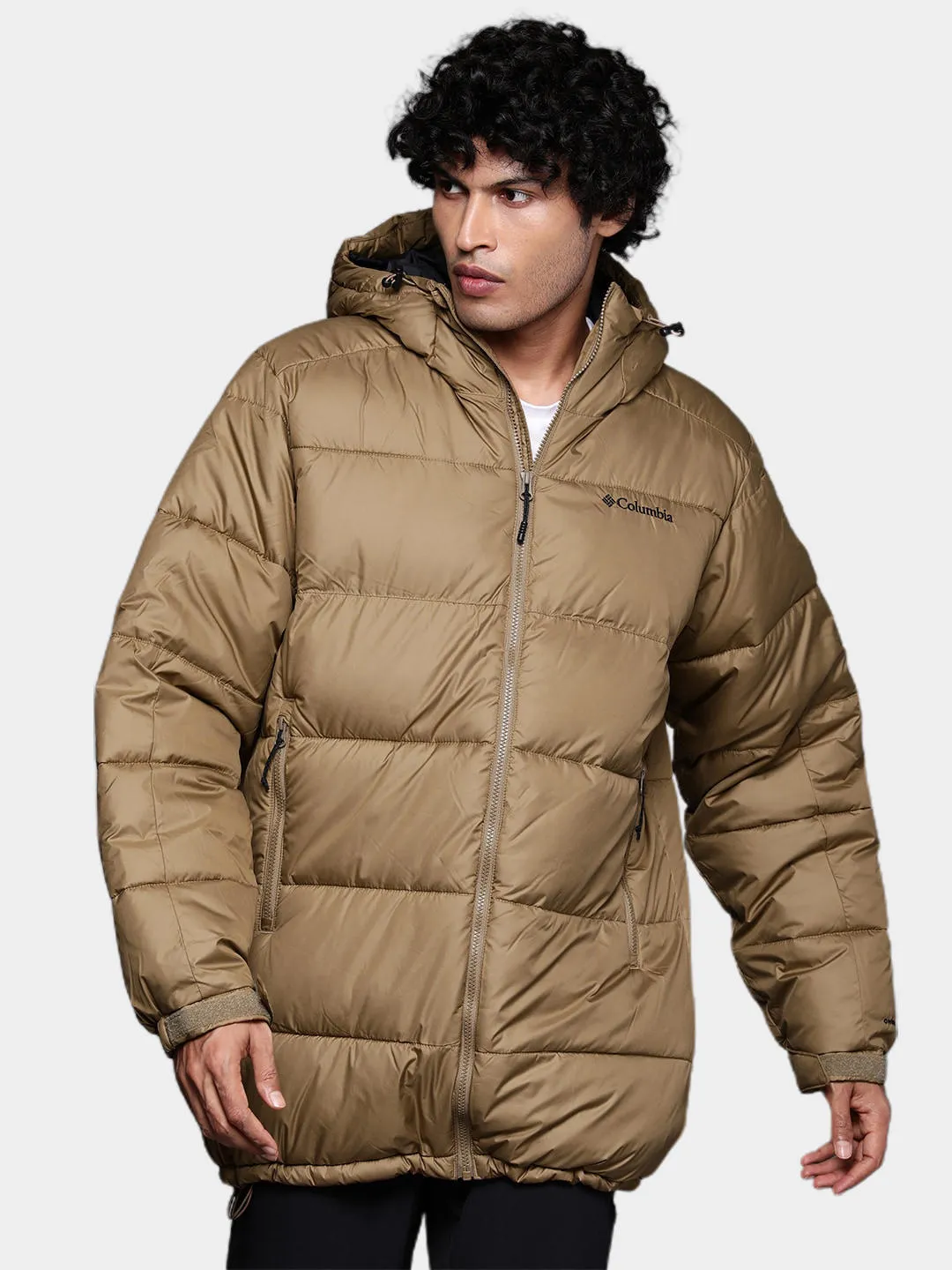 Columbia Men Brown Omni-Heat Reflective Pike Lake Parka Parka Jacket