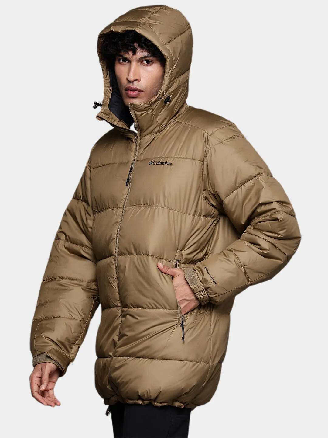 Columbia Men Brown Omni-Heat Reflective Pike Lake Parka Parka Jacket