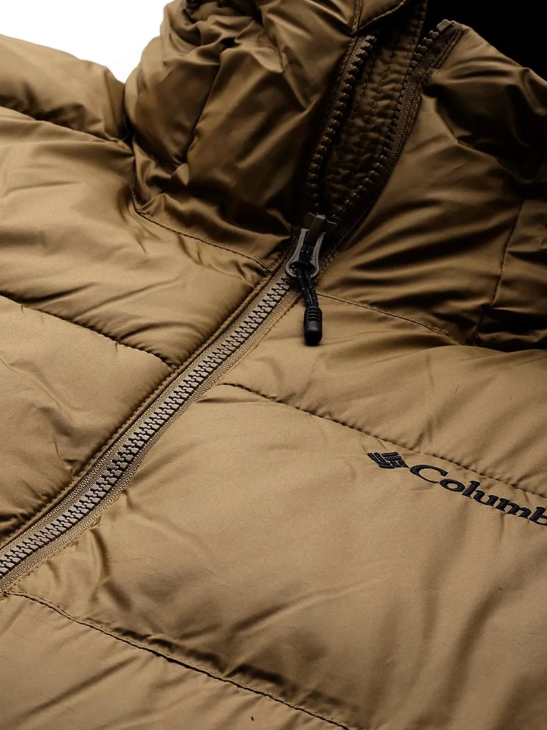 Columbia Men Brown Omni-Heat Reflective Pike Lake Parka Parka Jacket