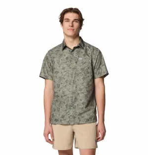 Columbia Men Green Omni-Shade Super Slack Tide Camp Short Sleeve Shirt
