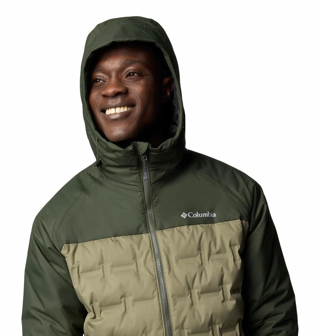 Columbia Men Olive Omni-Heat Infinity Grand Trek III Hooded Down Jacket