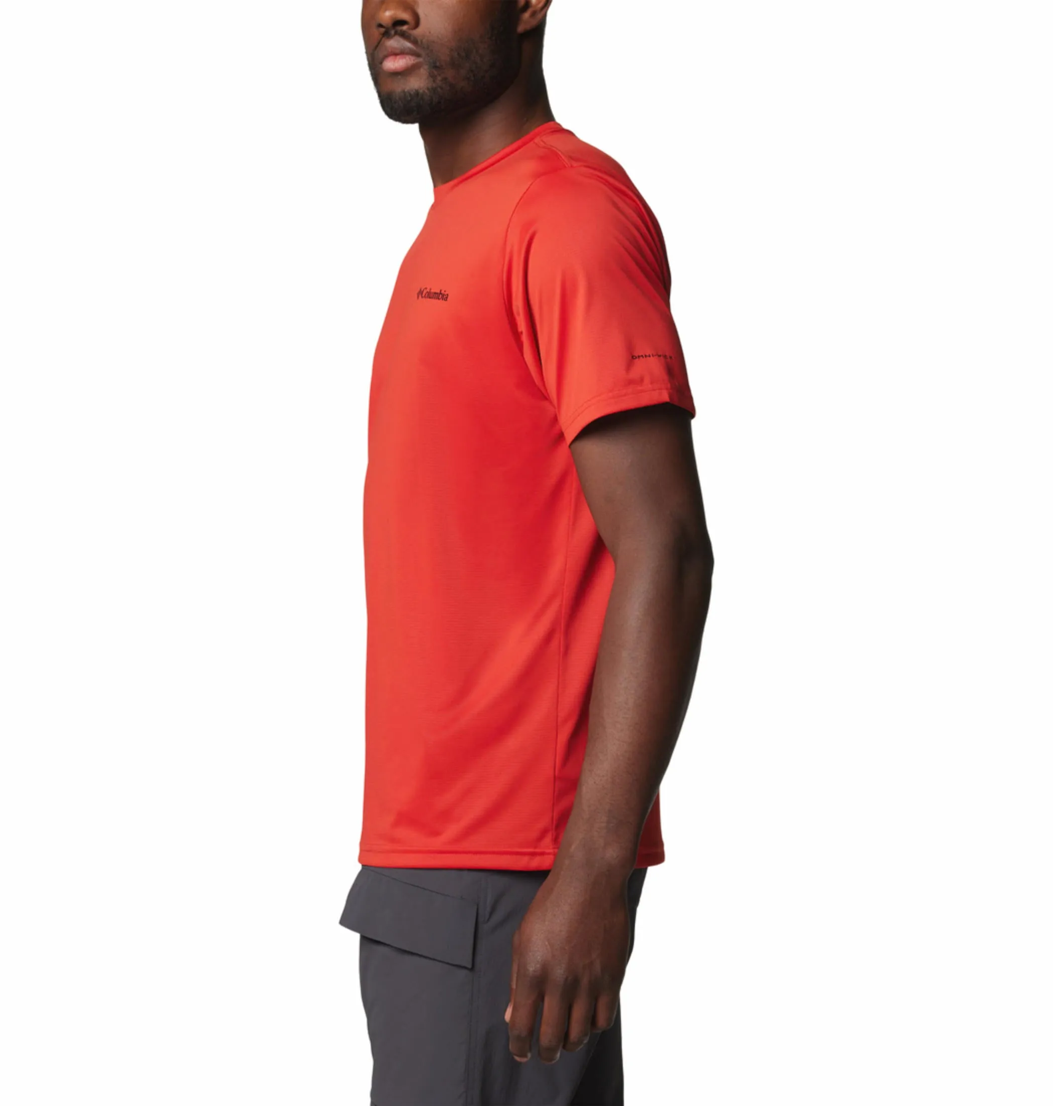 Columbia Men Red Omni-Wick Hike Crew Tshirt