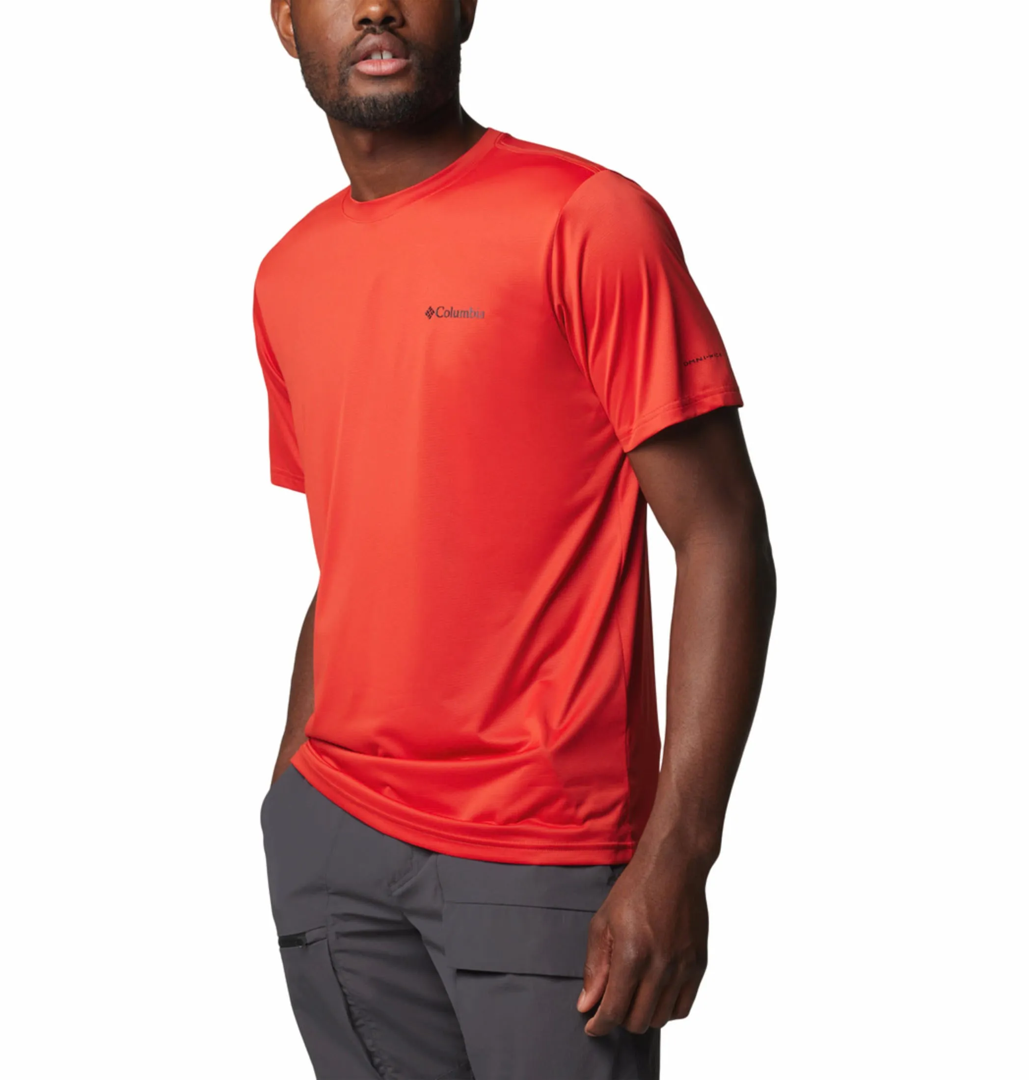 Columbia Men Red Omni-Wick Hike Crew Tshirt