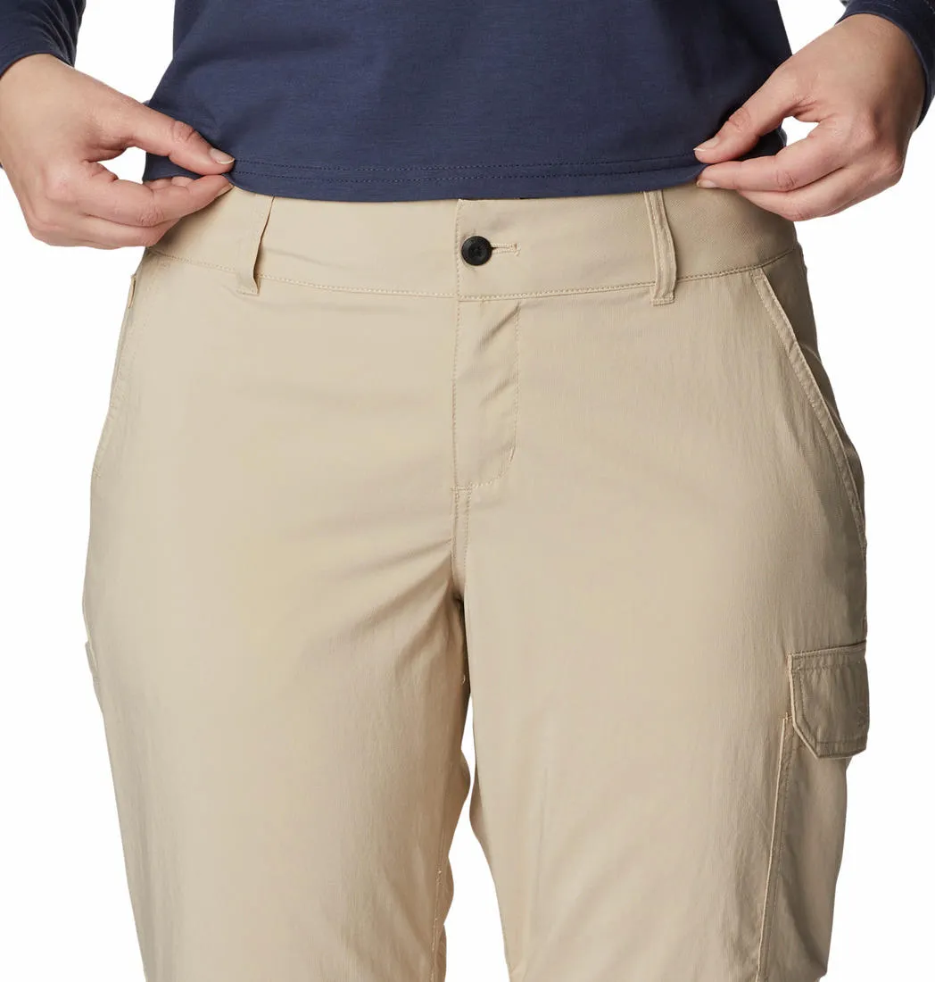 Columbia Women Beige Omni-Shade Silver Ridge Utility Convertible Pant