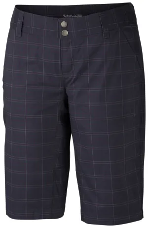 Columbia Women Blue Omni-Wick Saturday Trail II Plaid Shorts