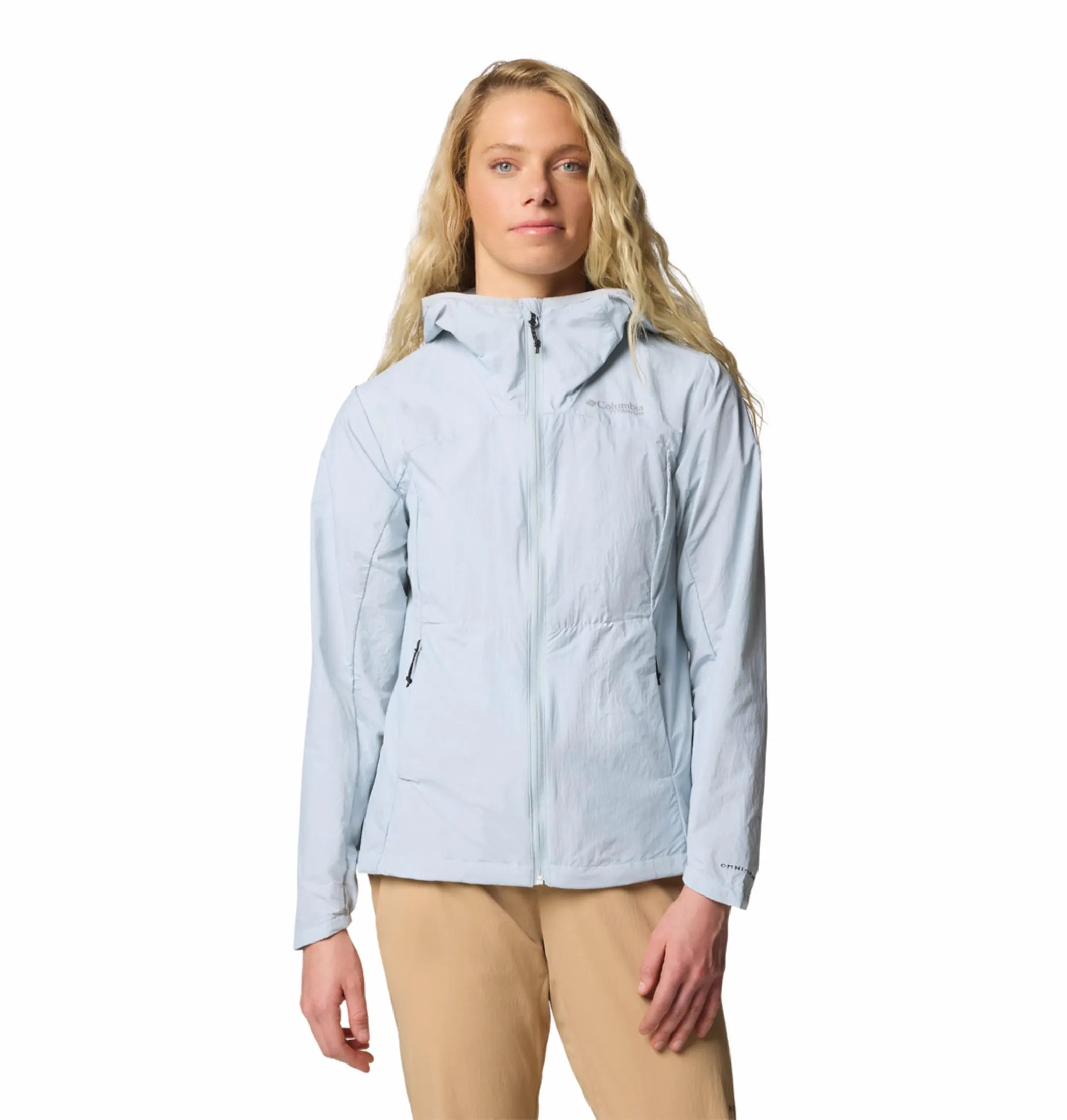 Columbia Women Grey Omni-Shade Loop Trail III Windbreaker Jacket