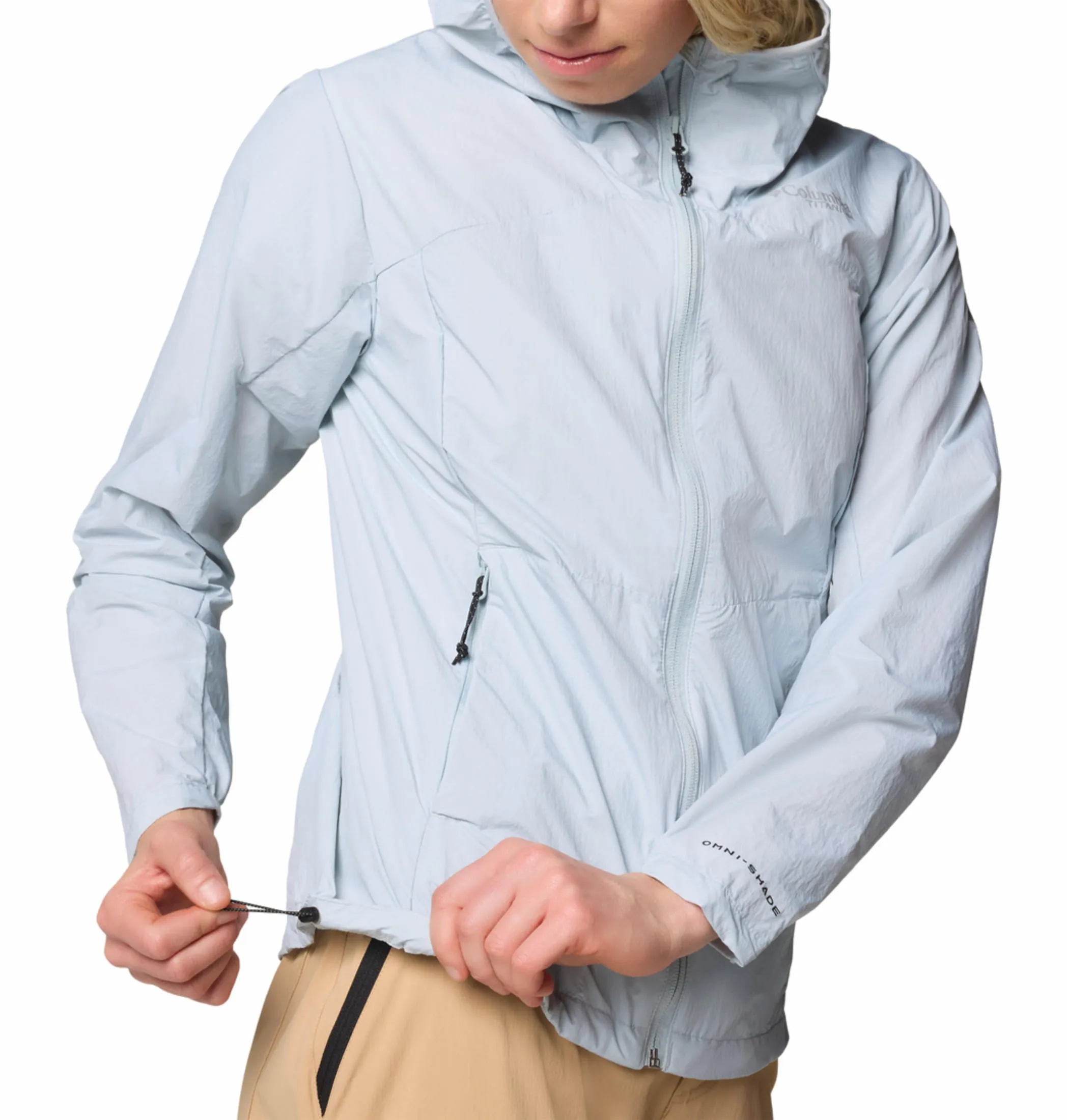 Columbia Women Grey Omni-Shade Loop Trail III Windbreaker Jacket