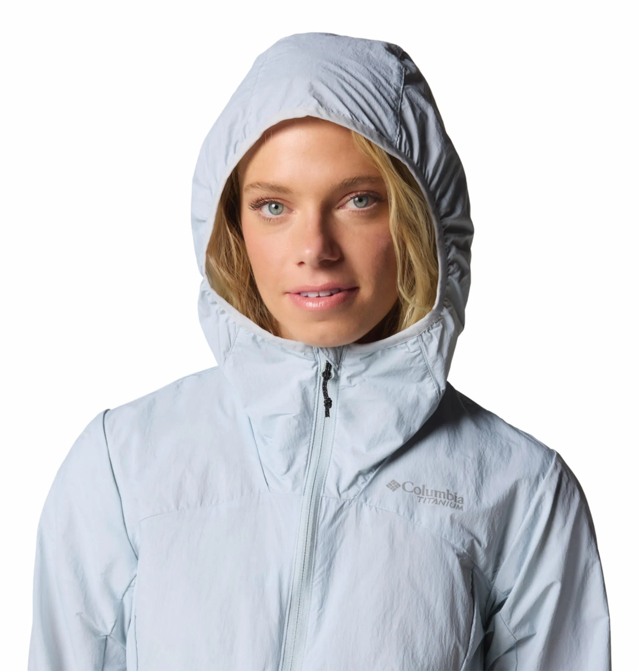 Columbia Women Grey Omni-Shade Loop Trail III Windbreaker Jacket