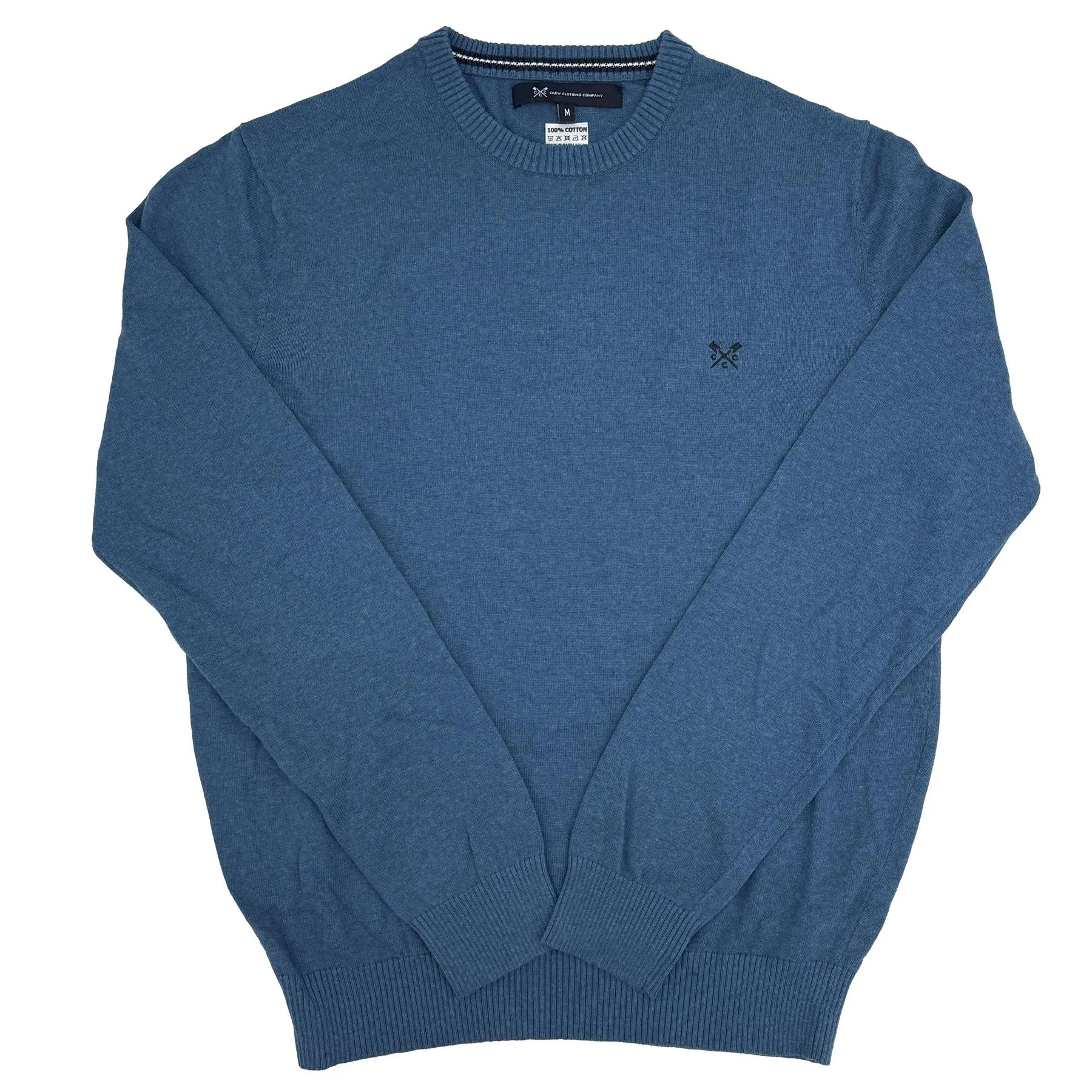Crew Clothing Mens Knitted Jumper Long Sleeve Blue