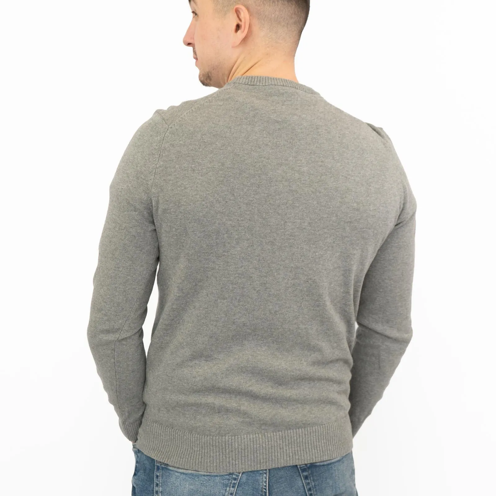Crew Clothing Mens Knitted Jumper Long Sleeve Grey