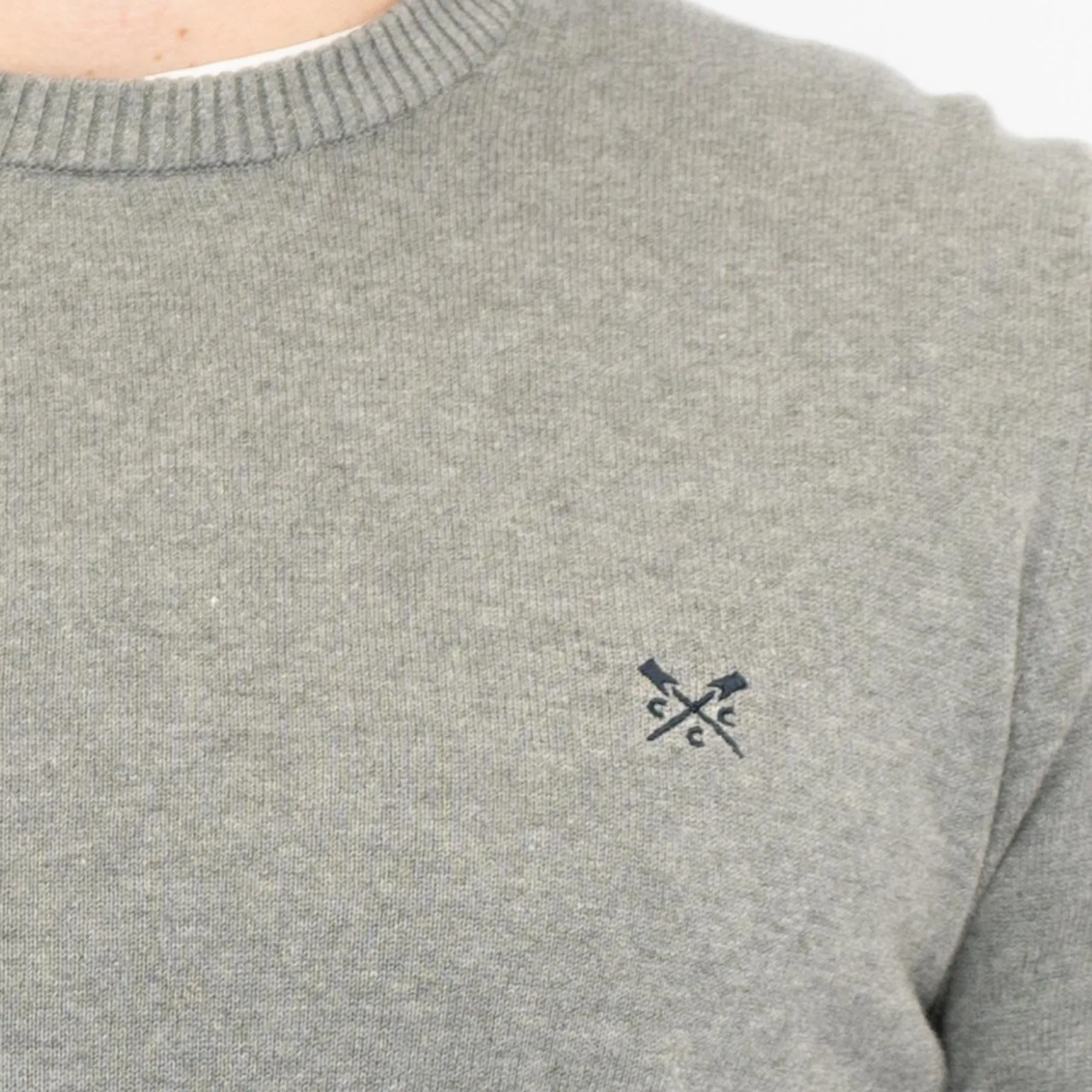 Crew Clothing Mens Knitted Jumper Long Sleeve Grey