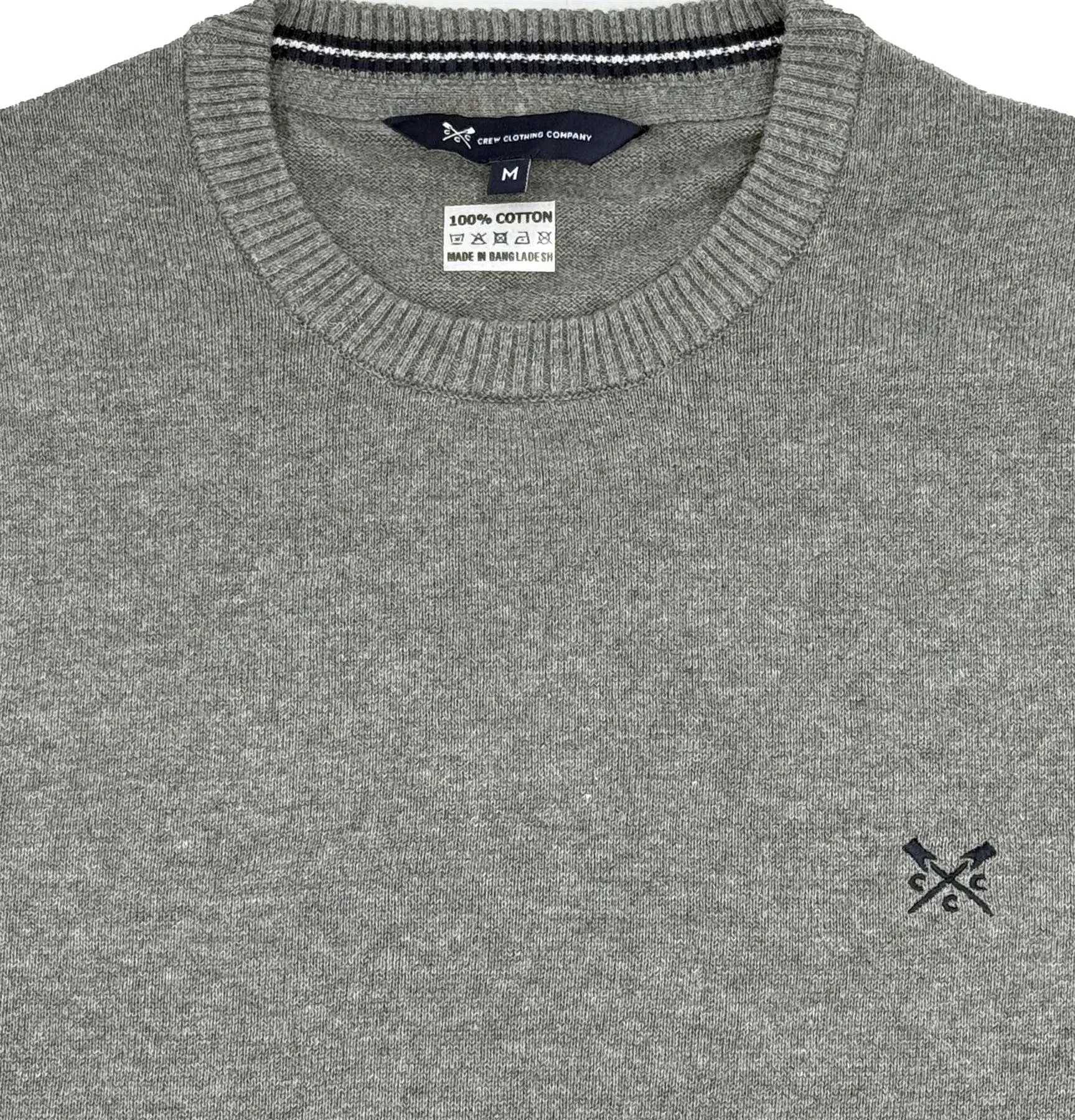 Crew Clothing Mens Knitted Jumper Long Sleeve Grey