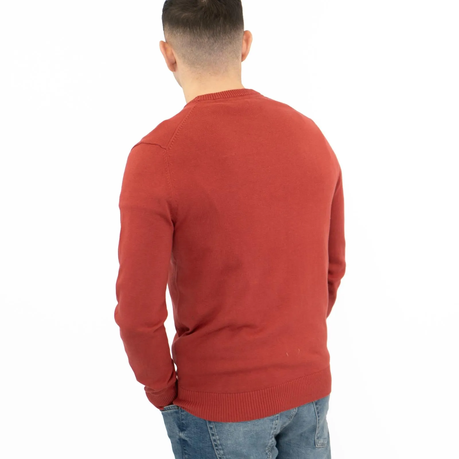 Crew Clothing Mens Knitted Jumper Long Sleeve Scarlet Red