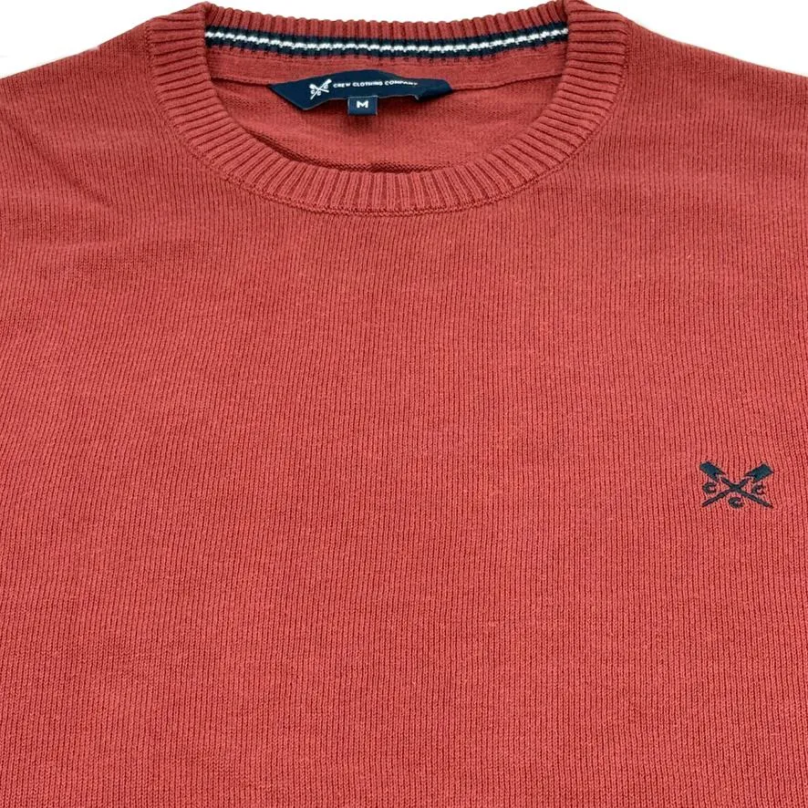 Crew Clothing Mens Knitted Jumper Long Sleeve Scarlet Red