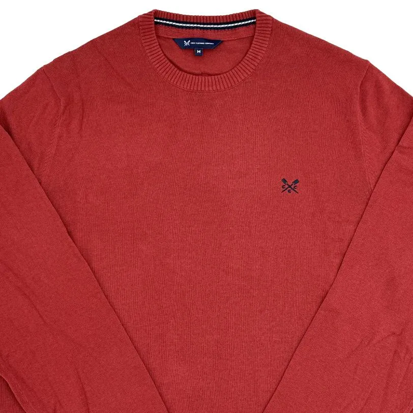 Crew Clothing Mens Knitted Jumper Long Sleeve Scarlet Red