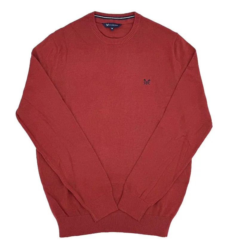 Crew Clothing Mens Knitted Jumper Long Sleeve Scarlet Red