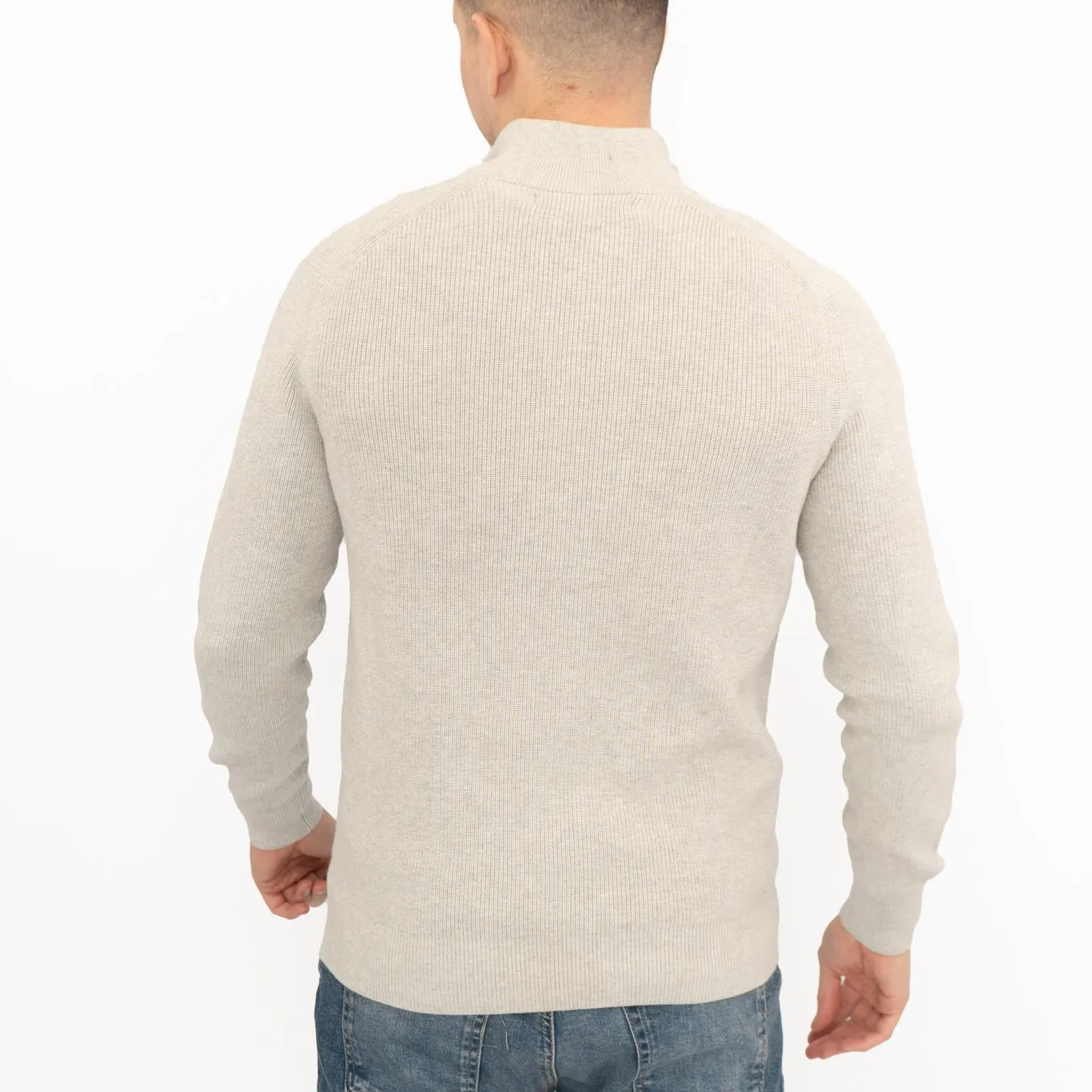 Crew Clothing Mens Zip Up Grey Knit Jacket