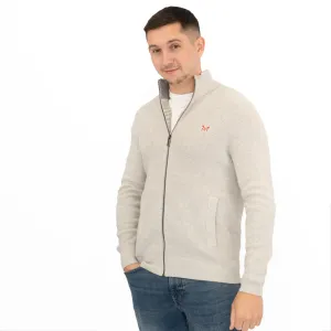 Crew Clothing Mens Zip Up Grey Knit Jacket