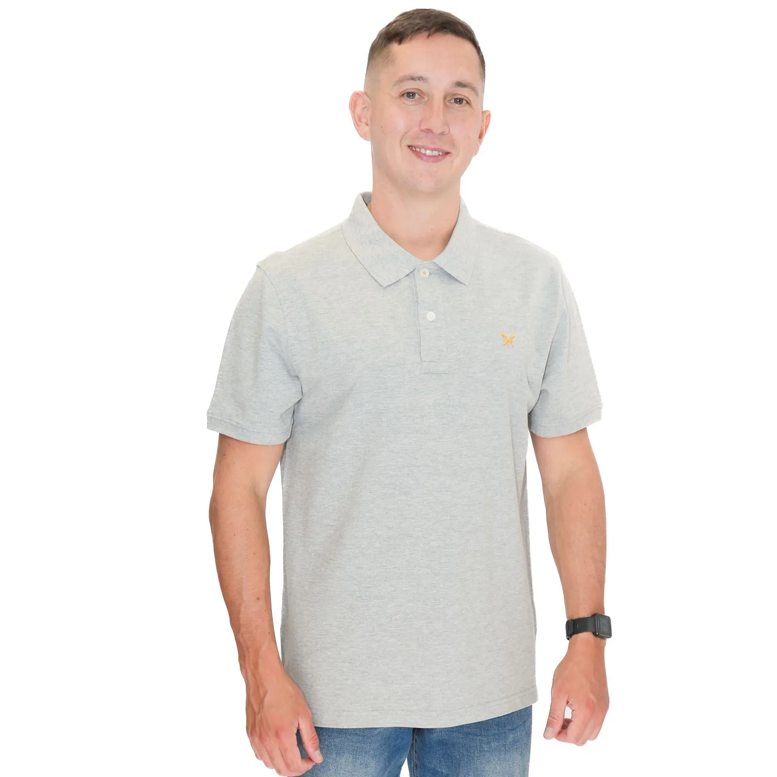 Crew Clothing Polo Shirt Classic Pique Cotton Grey