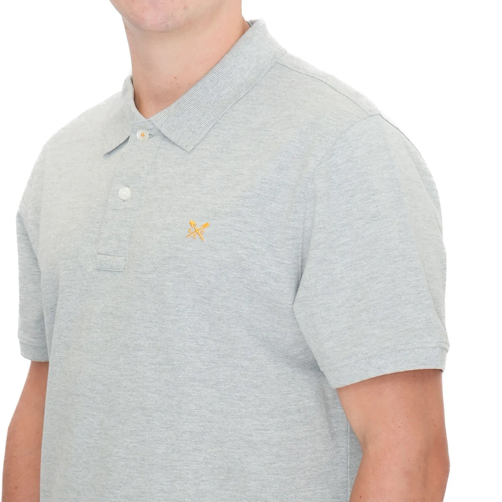 Crew Clothing Polo Shirt Classic Pique Cotton Grey