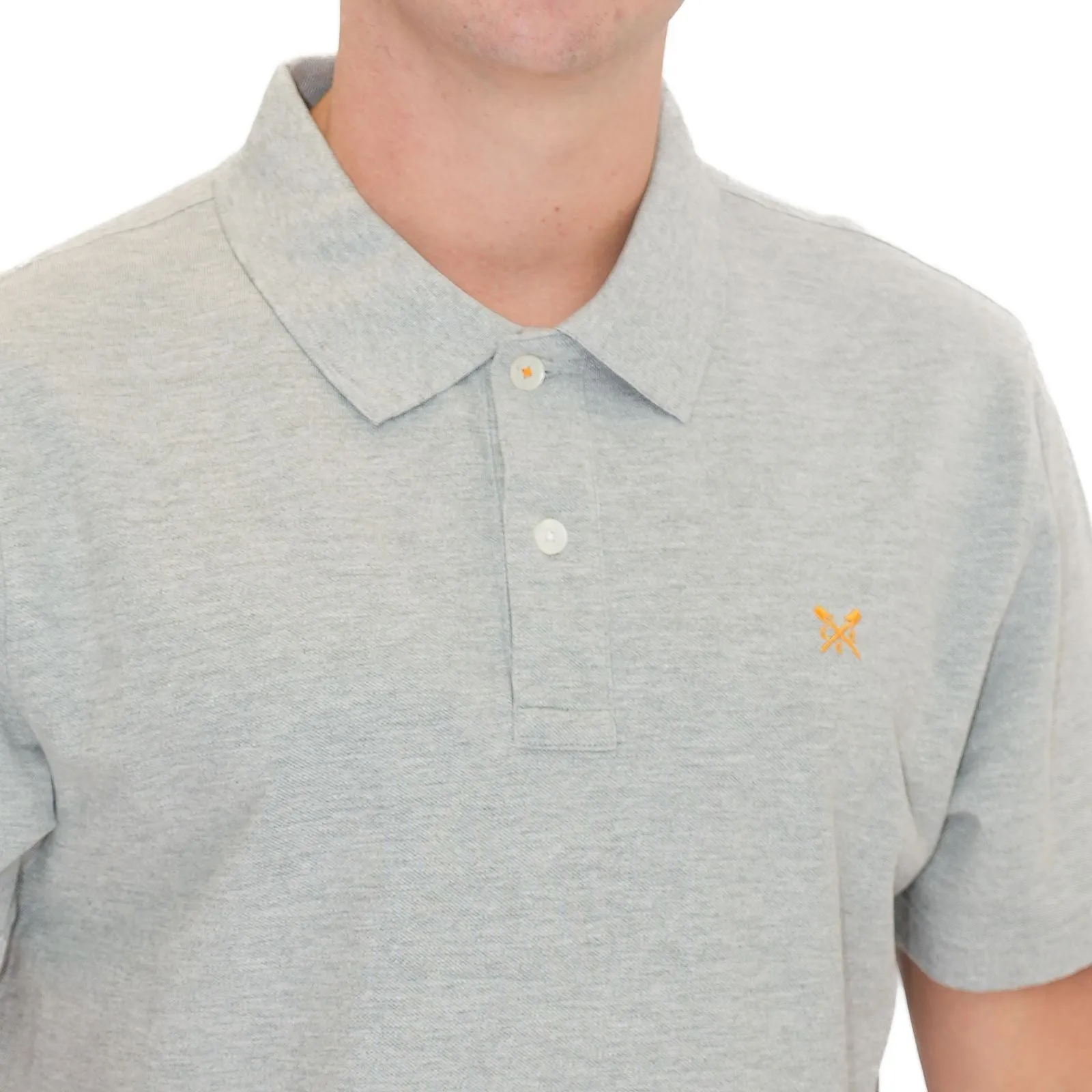 Crew Clothing Polo Shirt Classic Pique Cotton Grey