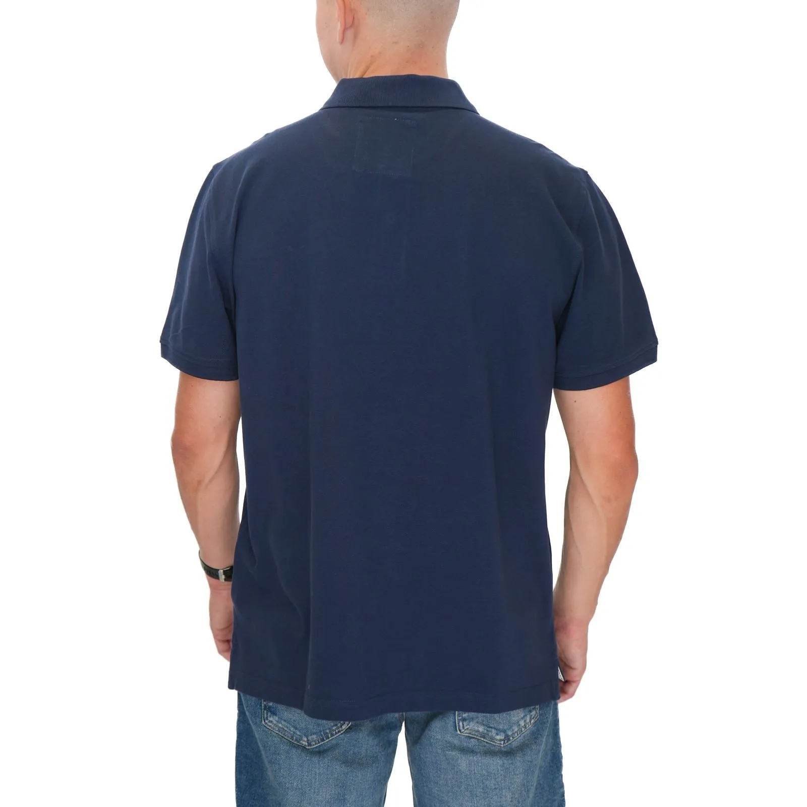 Crew Clothing Polo Shirt Classic Pique Cotton Navy