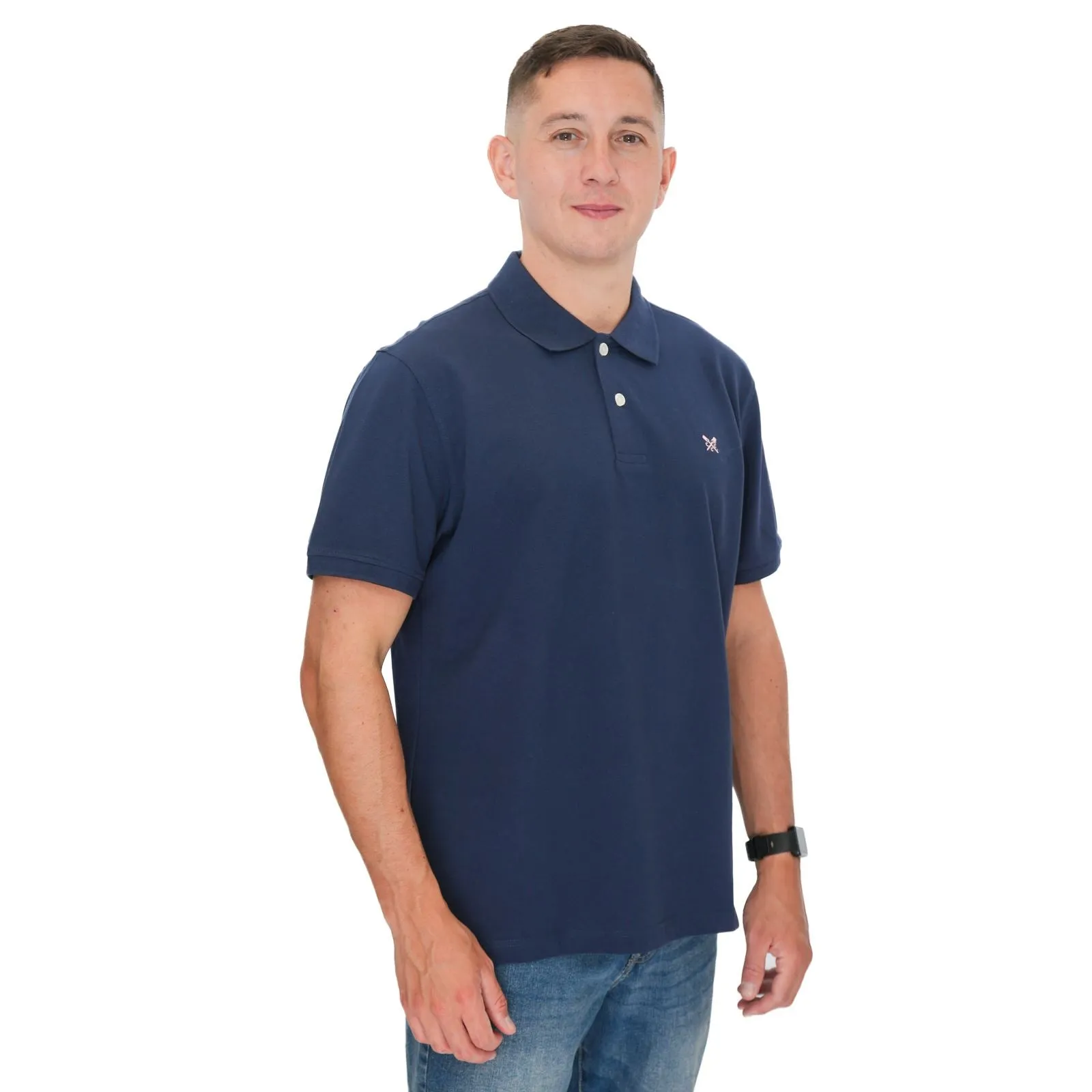 Crew Clothing Polo Shirt Classic Pique Cotton Navy
